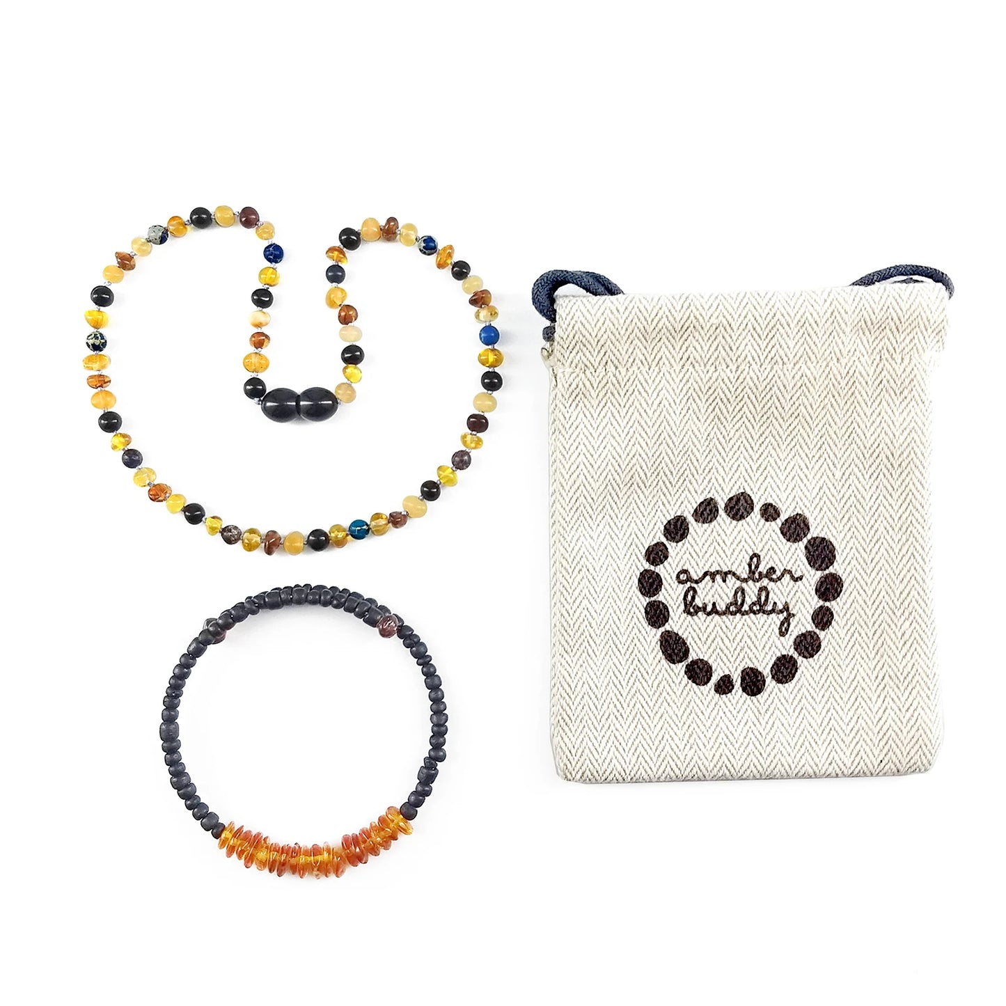 KALUNG BAYI AMBER DENGAN DEEP BLUE IMPERIAL JASPER. LE555-S