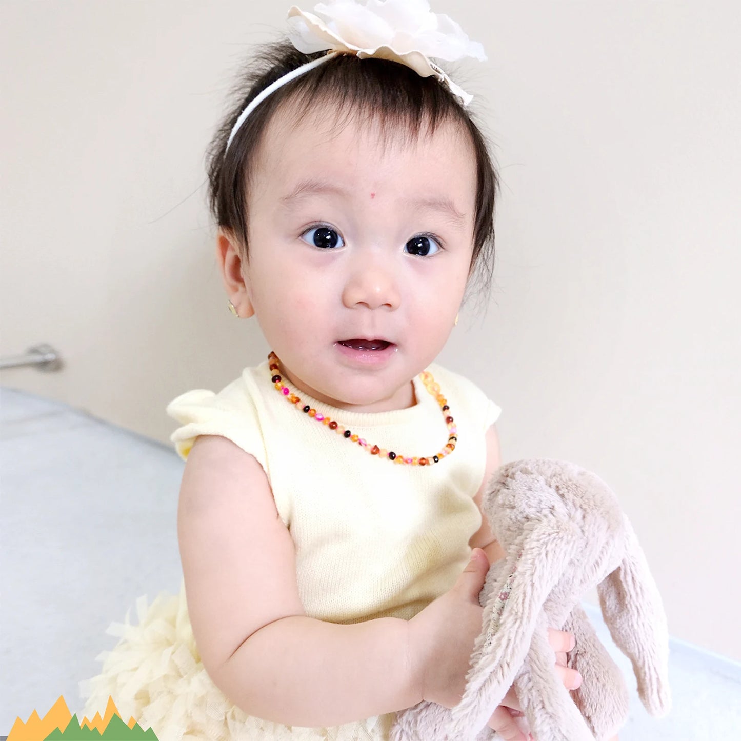 SET BAYI AMBER DENGAN PINK LACE AGATE. LE559
