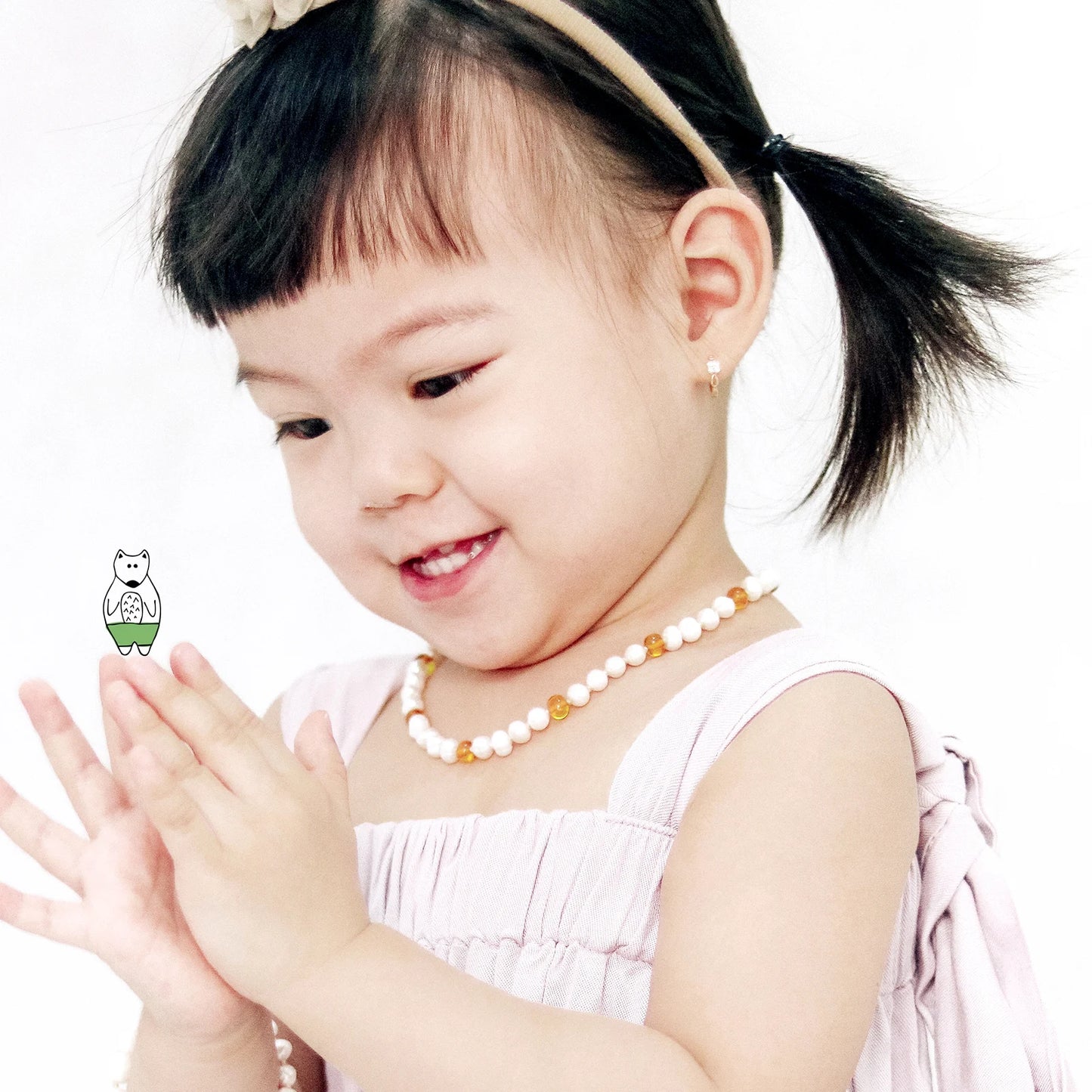 KALUNG BAYI MUTIARA DENGAN BALTIC AMBER. P2