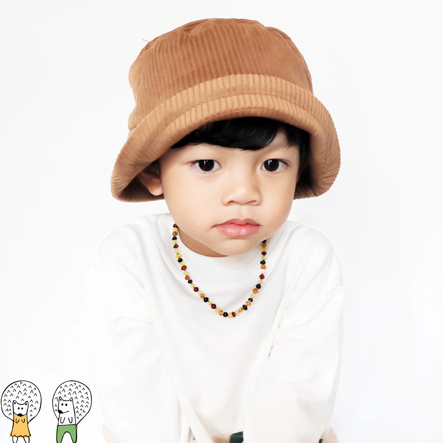 KALUNG AMBER BAYI MULTICOLOUR GLOSSY 32CM. 4X3MM