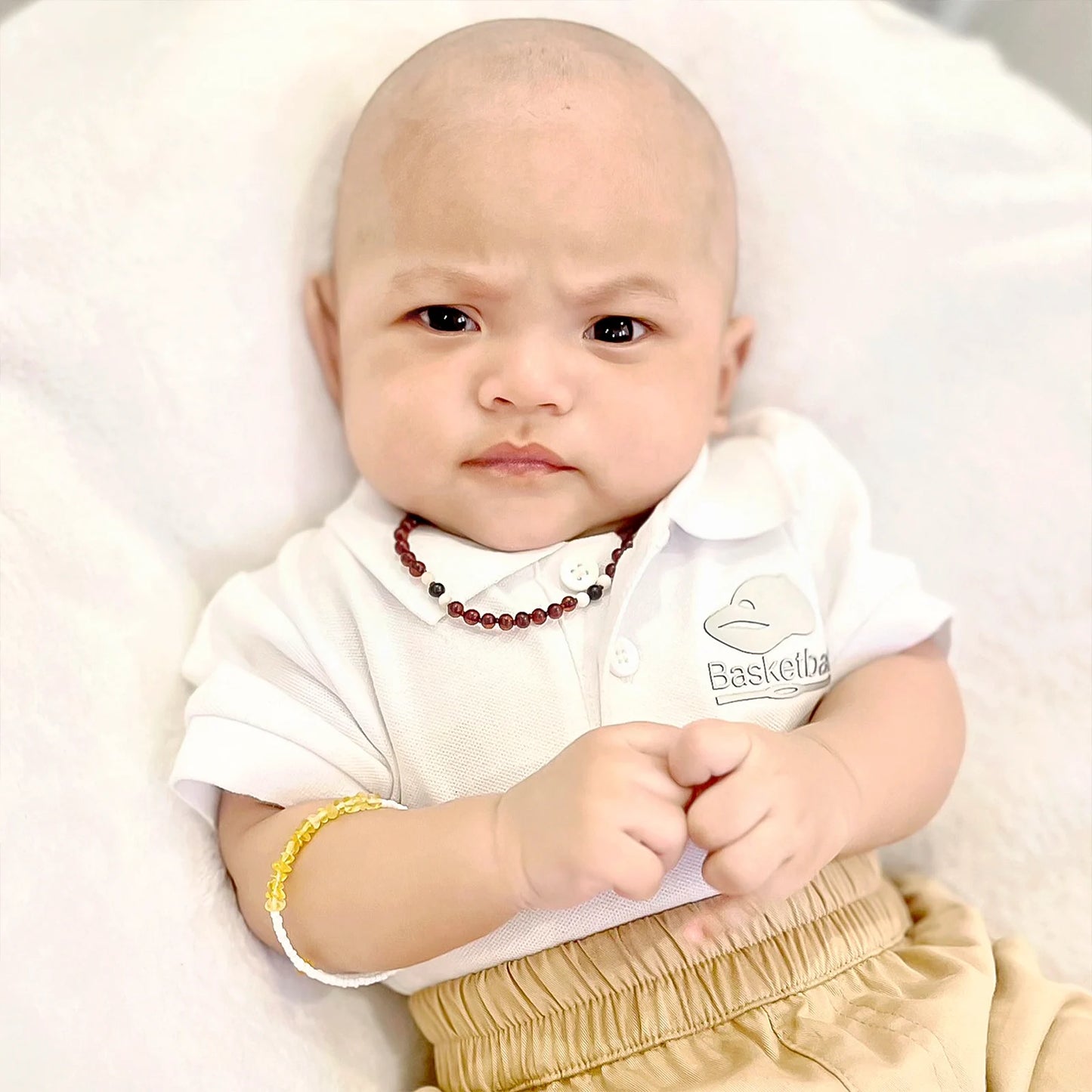 KALUNG BAYI AMBER DENGAN TRIDACNA SHELL. XLE3 V2