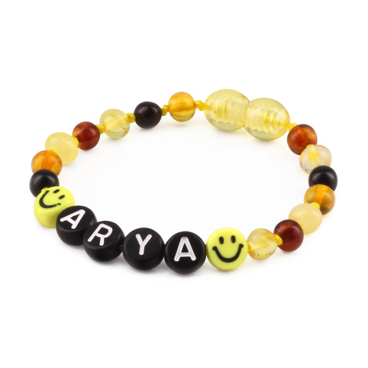 Gelang Amber CUSTOM NAMA untuk Bayi - Balita - Anak - Dewasa. Motif 2 - Motif 15
