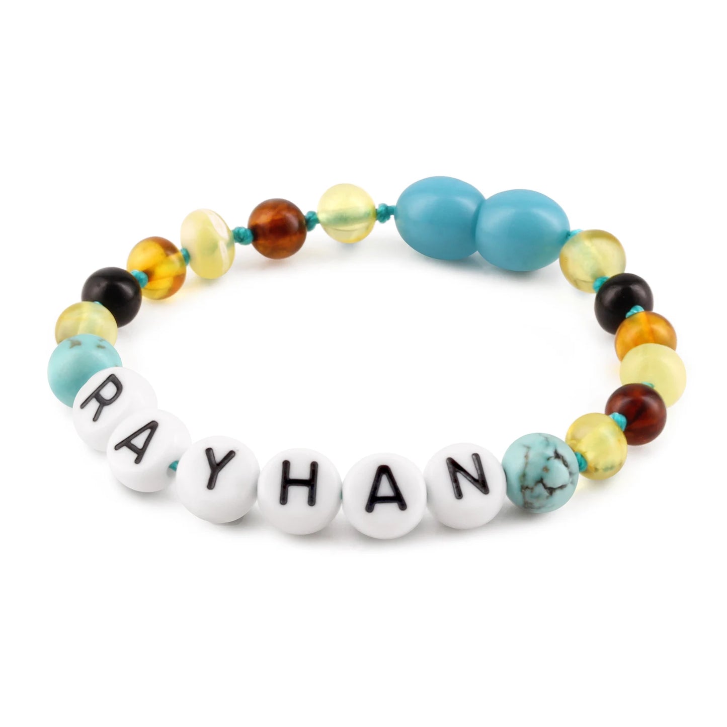 Gelang Amber CUSTOM NAMA untuk Bayi - Balita - Anak - Dewasa. Motif 33 - Motif 46
