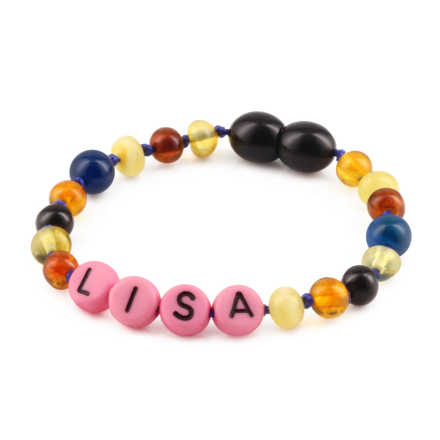 Gelang Amber CUSTOM NAMA untuk Bayi - Balita - Anak - Dewasa. Motif 33 - Motif 46