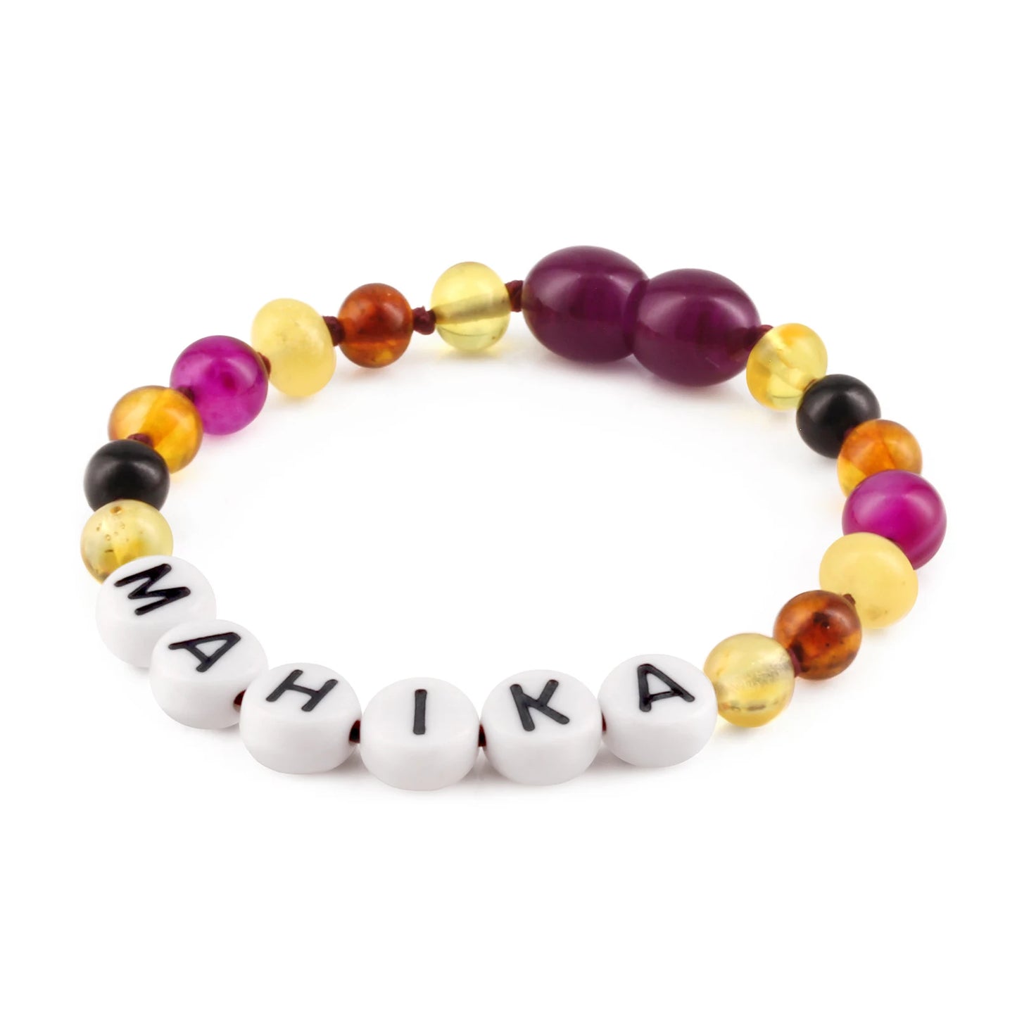 Gelang Amber CUSTOM NAMA untuk Bayi - Balita - Anak - Dewasa. Motif 33 - Motif 46