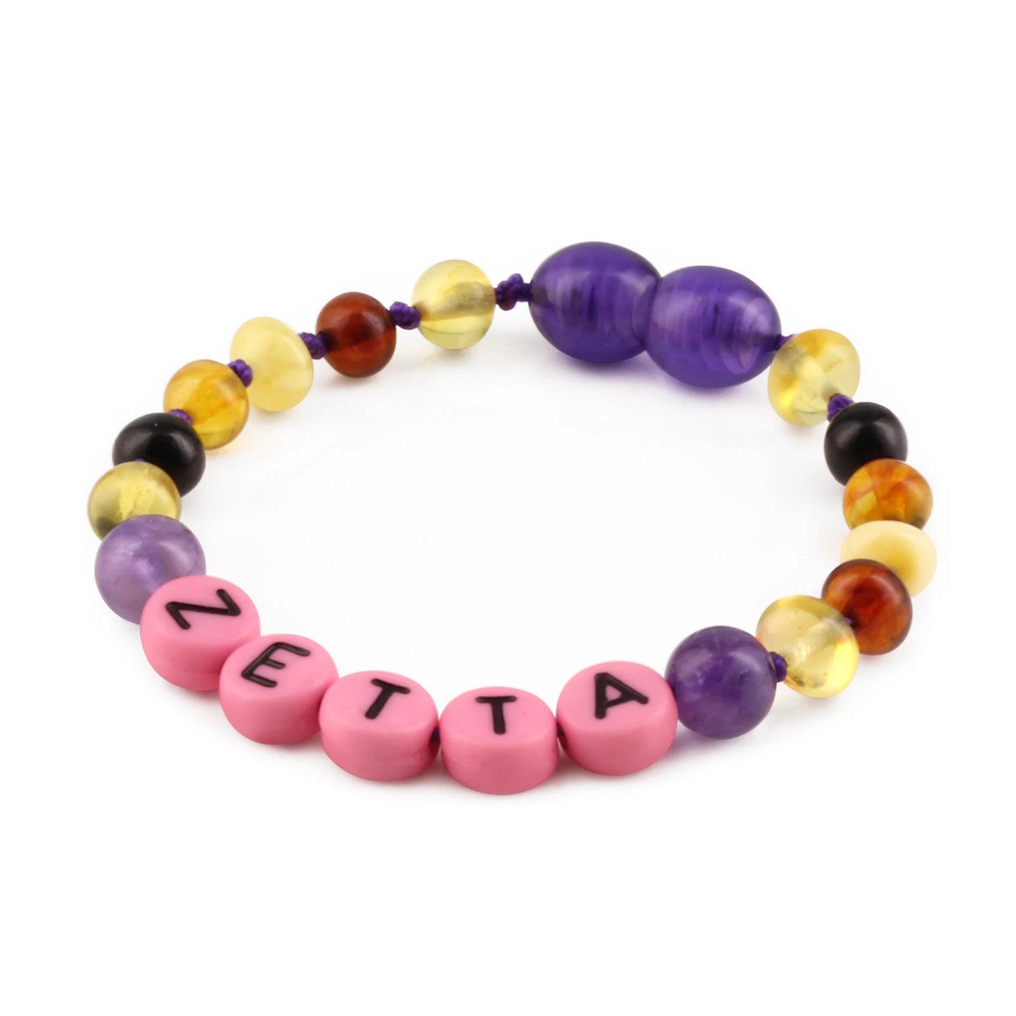 Gelang Amber CUSTOM NAMA untuk Bayi - Balita - Anak - Dewasa. Motif 33 - Motif 46