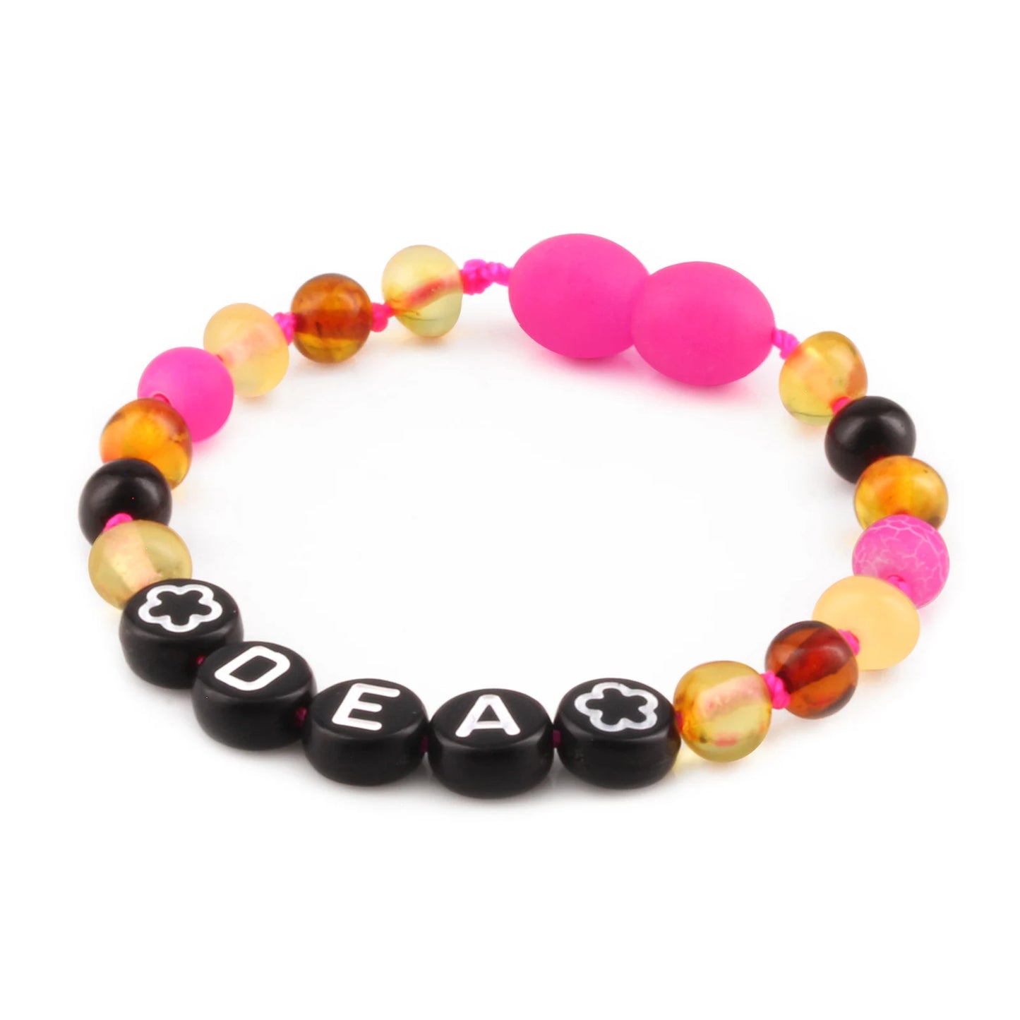 Gelang Amber CUSTOM NAMA untuk Bayi - Balita - Anak - Dewasa. Motif 33 - Motif 46