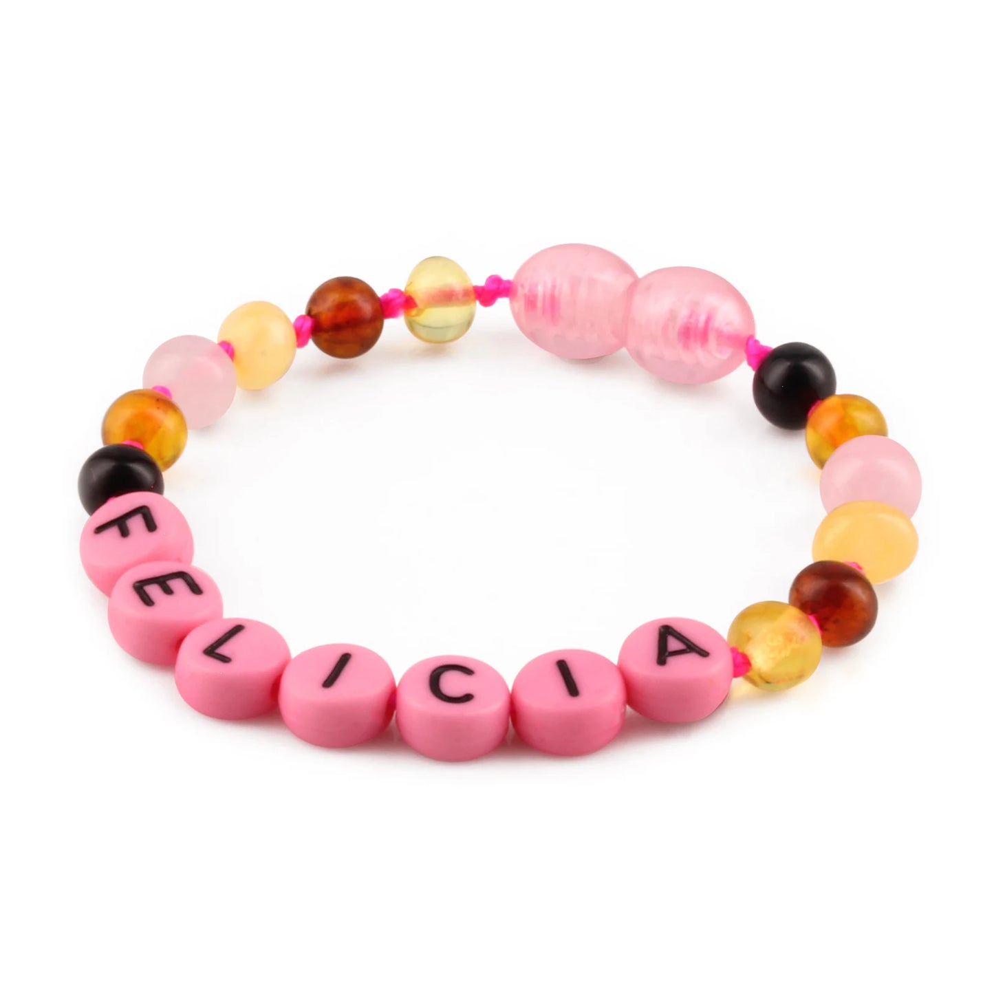 Gelang Amber CUSTOM NAMA untuk Bayi - Balita - Anak - Dewasa. Motif 33 - Motif 46