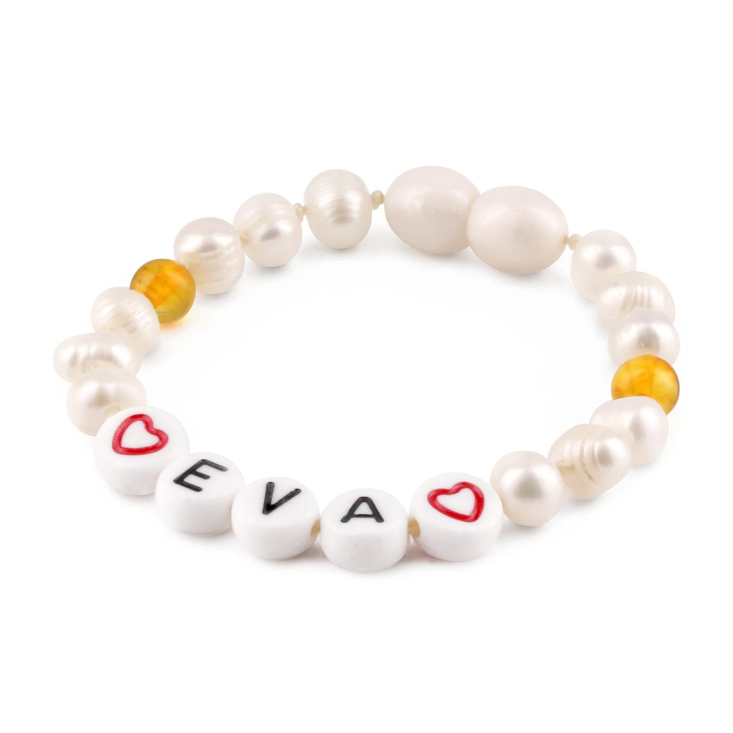 Gelang Mutiara CUSTOM NAMA untuk Bayi - Balita - Anak - Dewasa. Motif 49 - Motif 64