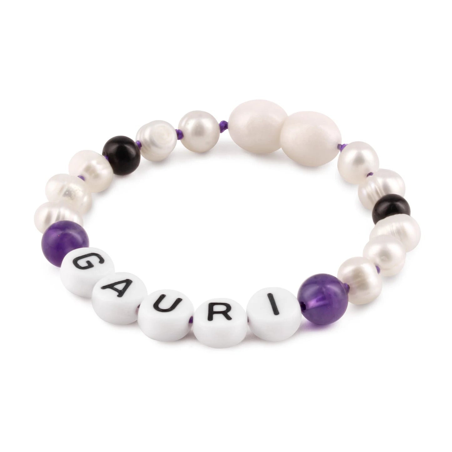 Gelang Mutiara CUSTOM NAMA untuk Bayi - Balita - Anak - Dewasa. Motif 49 - Motif 64