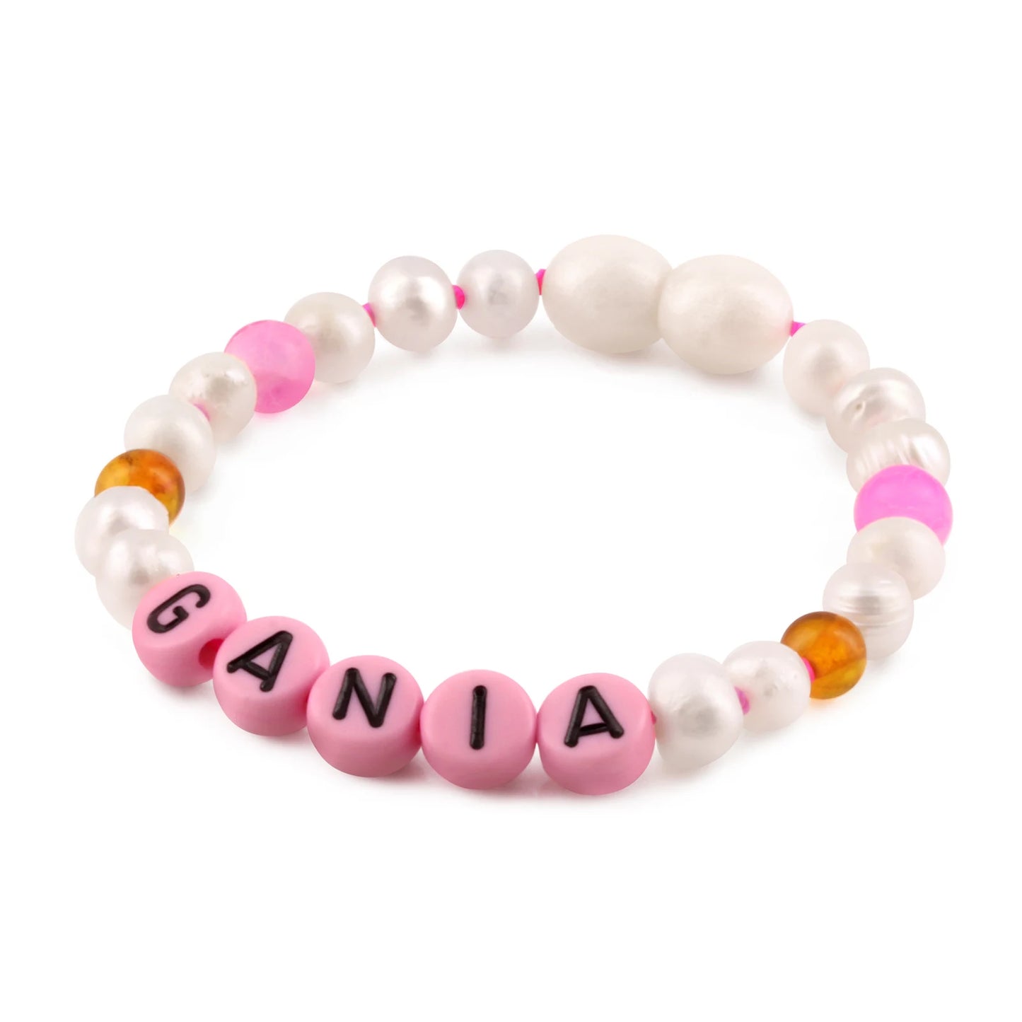 Gelang Mutiara CUSTOM NAMA untuk Bayi - Balita - Anak - Dewasa. Motif 49 - Motif 64