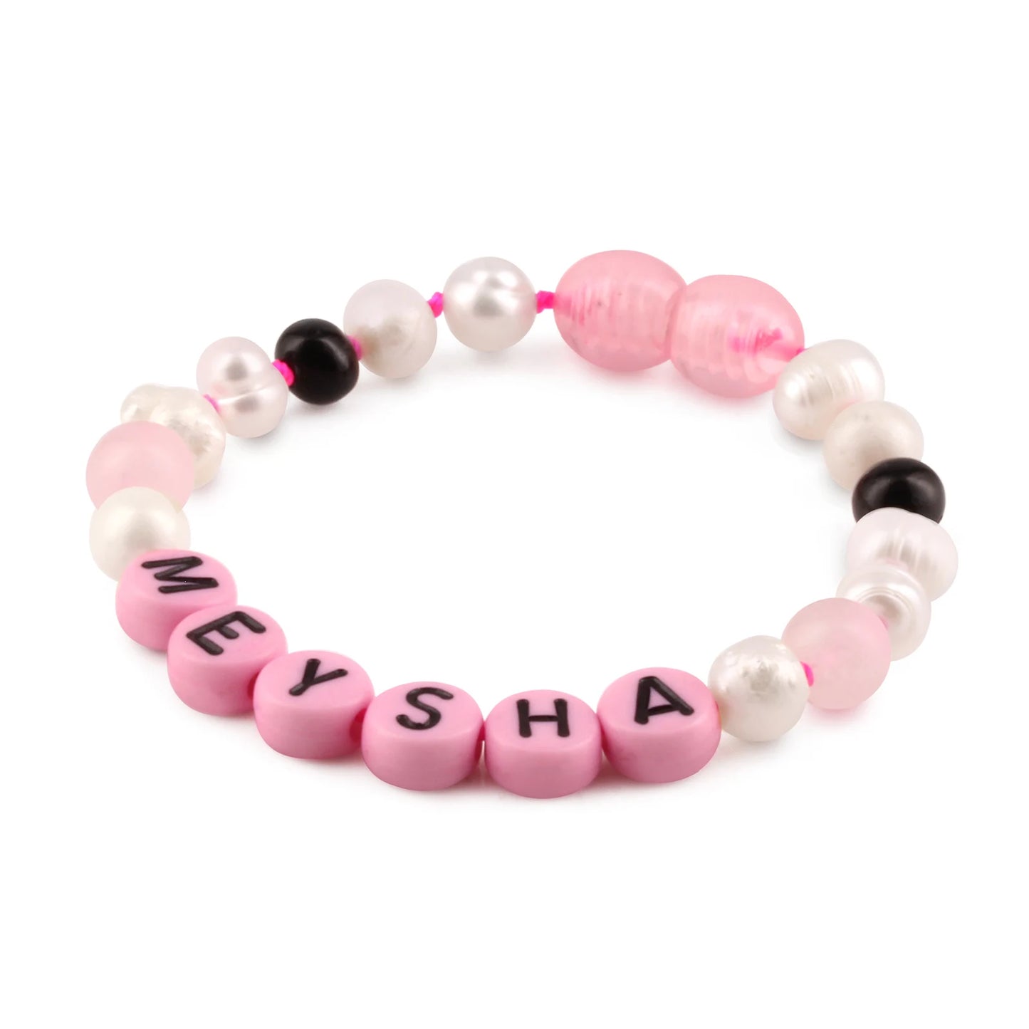 Gelang Mutiara CUSTOM NAMA untuk Bayi - Balita - Anak - Dewasa. Motif 49 - Motif 64