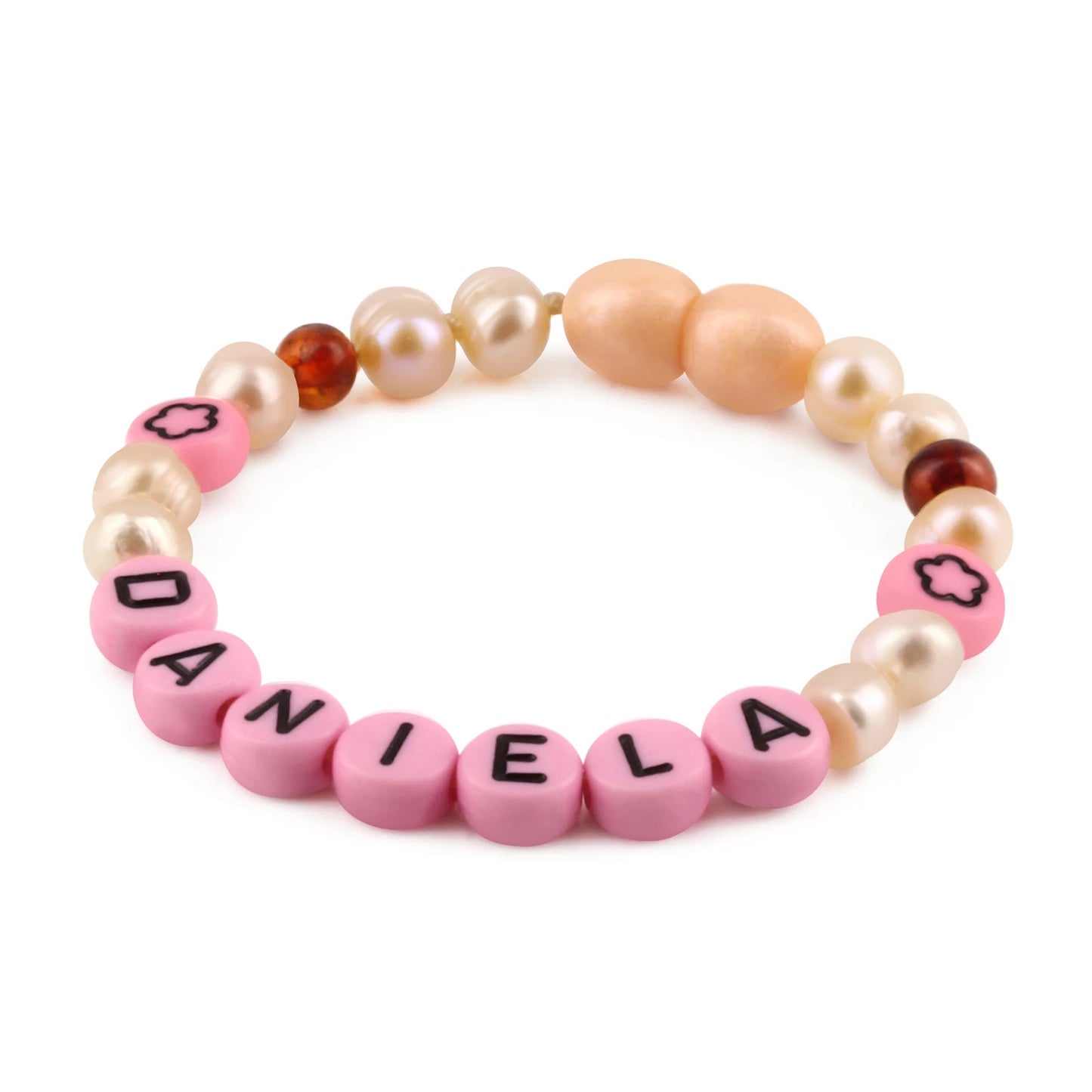 Gelang Mutiara CUSTOM NAMA untuk Bayi - Balita - Anak - Dewasa. Motif 49 - Motif 64
