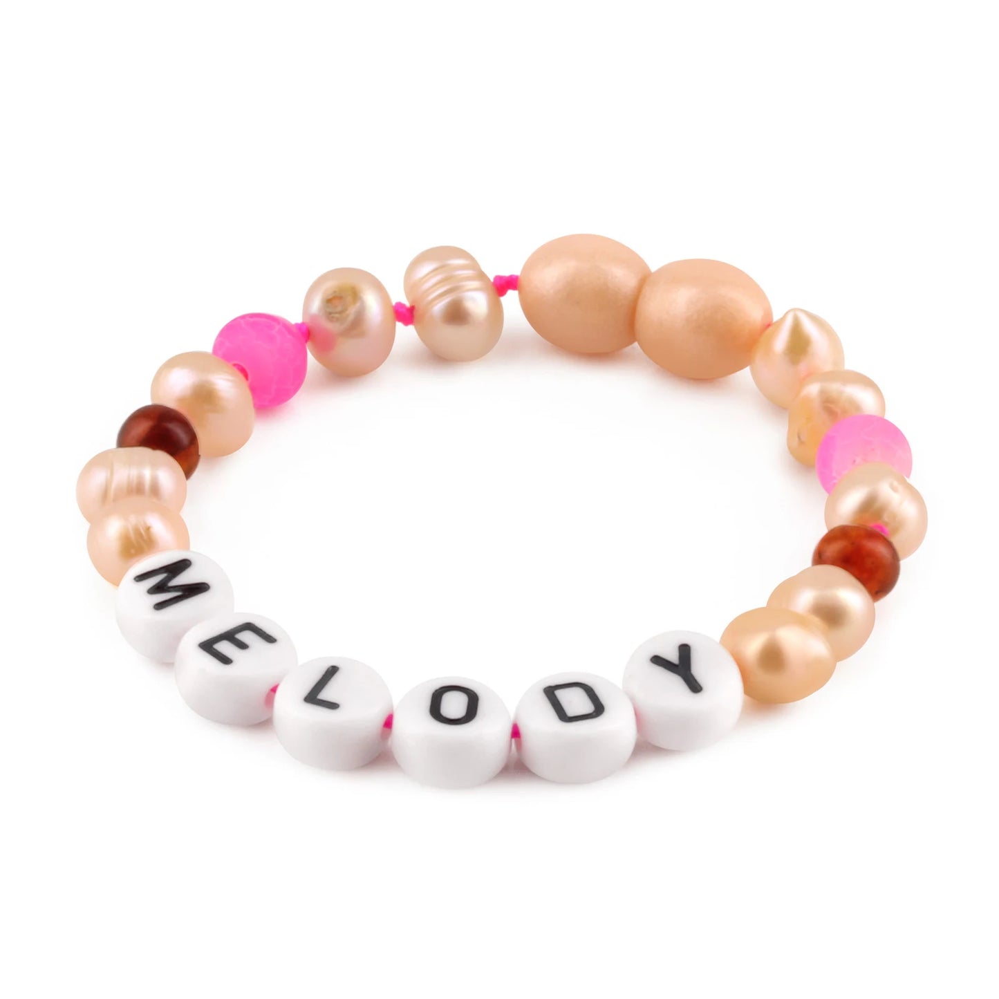 Gelang Mutiara CUSTOM NAMA untuk Bayi - Balita - Anak - Dewasa. Motif 49 - Motif 64
