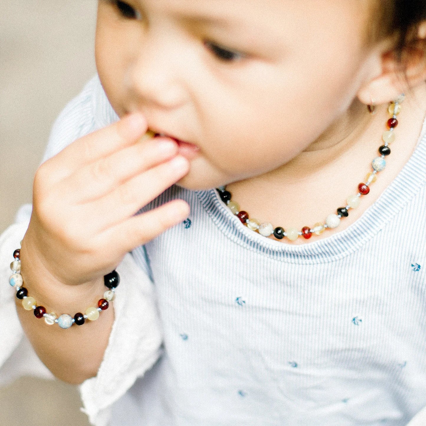 SET BAYI AMBER DENGAN SKY BLUE IMPERIAL JASPER. LE466