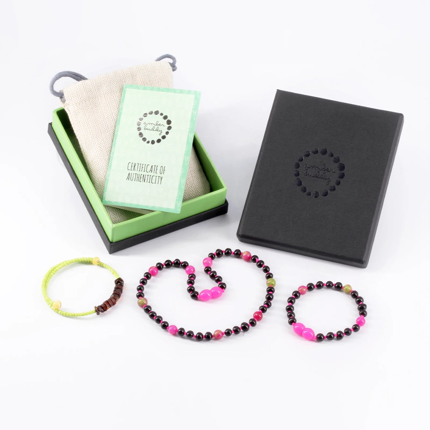 SET BAYI AMBER DENGAN PINK JADE. LE564