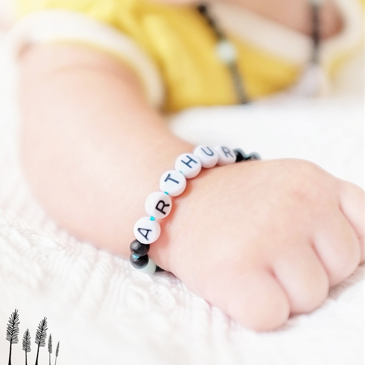 Gelang Amber CUSTOM NAMA untuk Bayi - Balita - Anak - Dewasa. Motif 17 - Motif 32