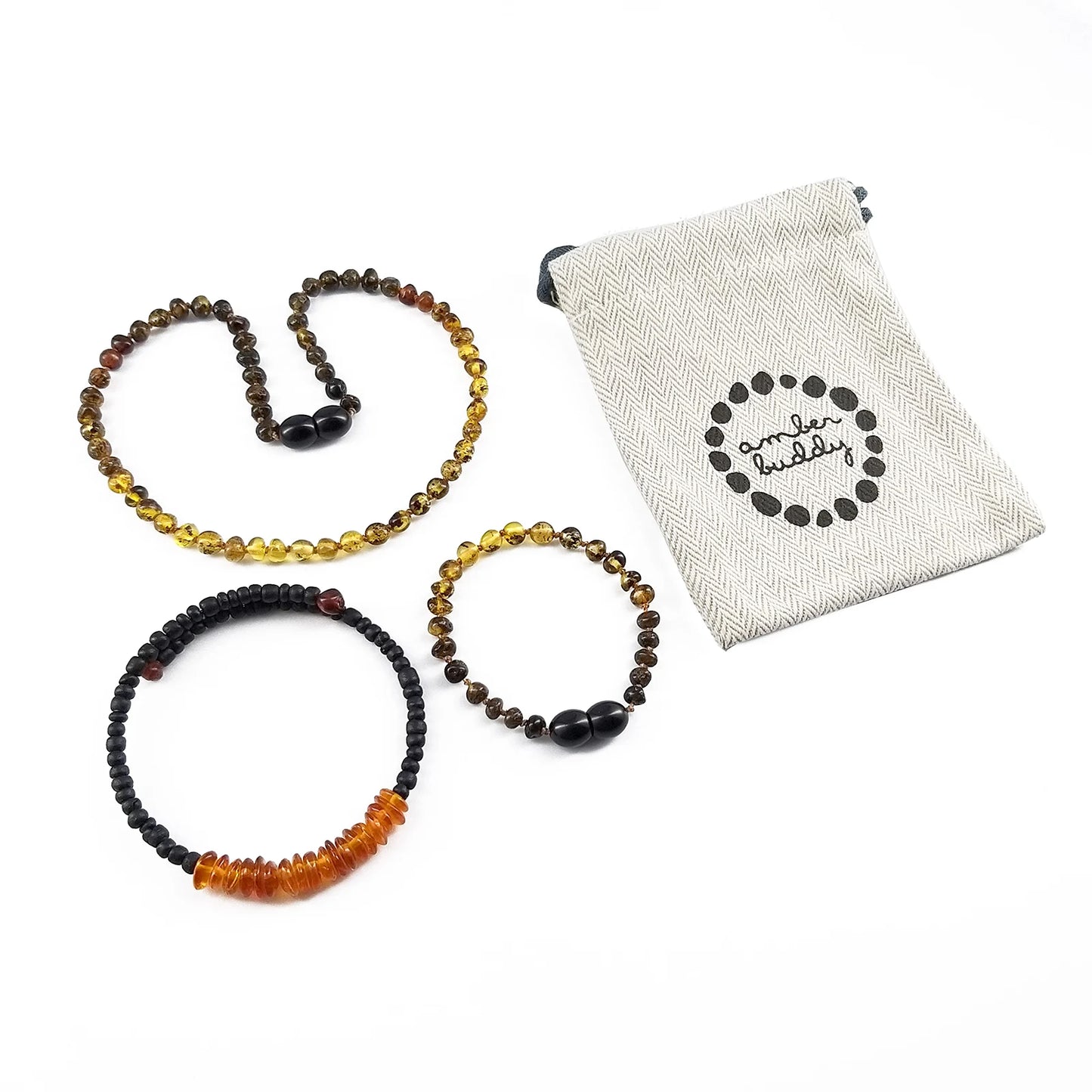 KALUNG & GELANG AMBER BAYI RAINBOW GREEN GLOSSY 32CM & 14CM. 4X4MM