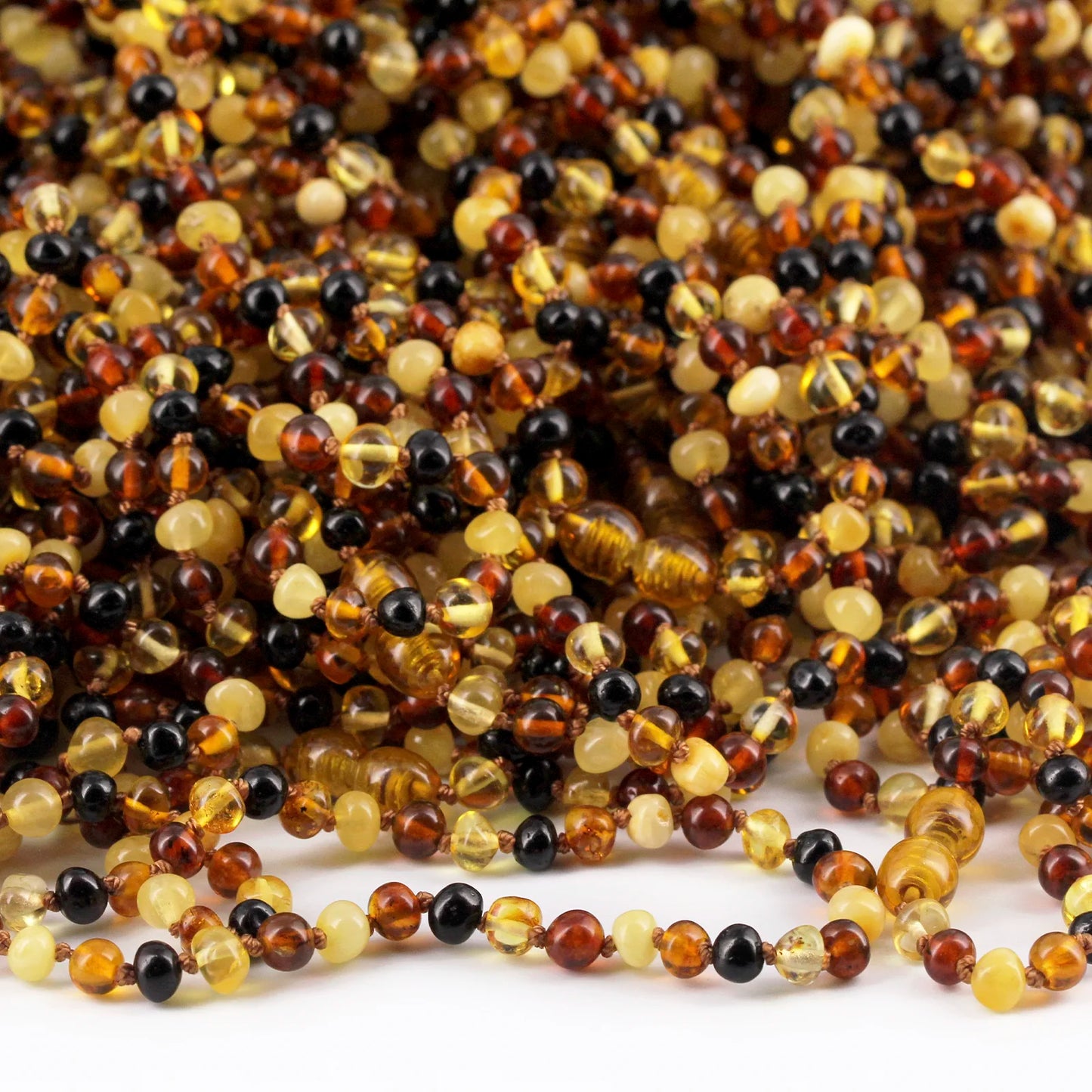 GELANG AMBER BAYI MULTICOLOUR GLOSSY 14CM. 5X4MM