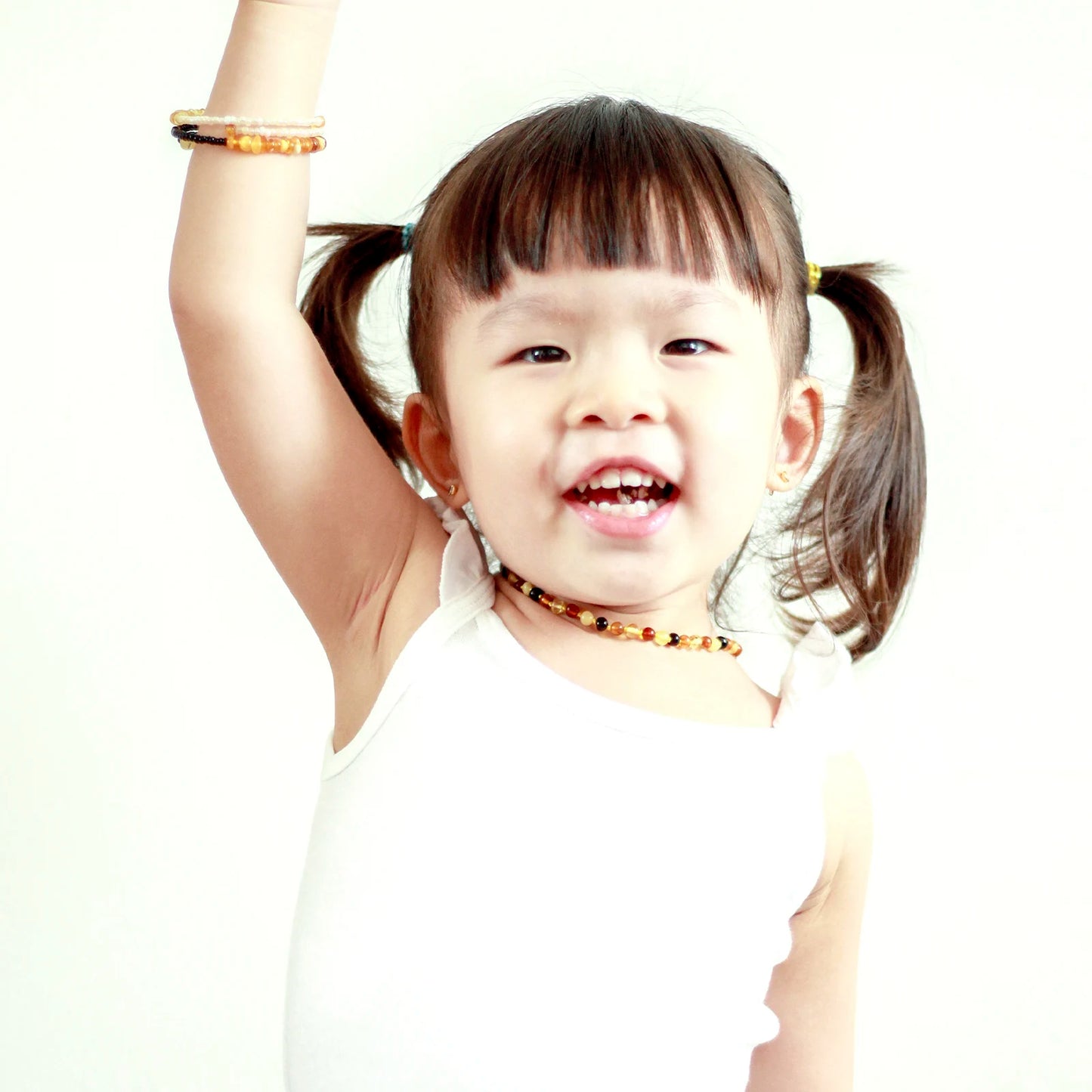 KALUNG & GELANG AMBER BAYI MULTICOLOUR GLOSSY 32CM & 14CM. 5X4MM