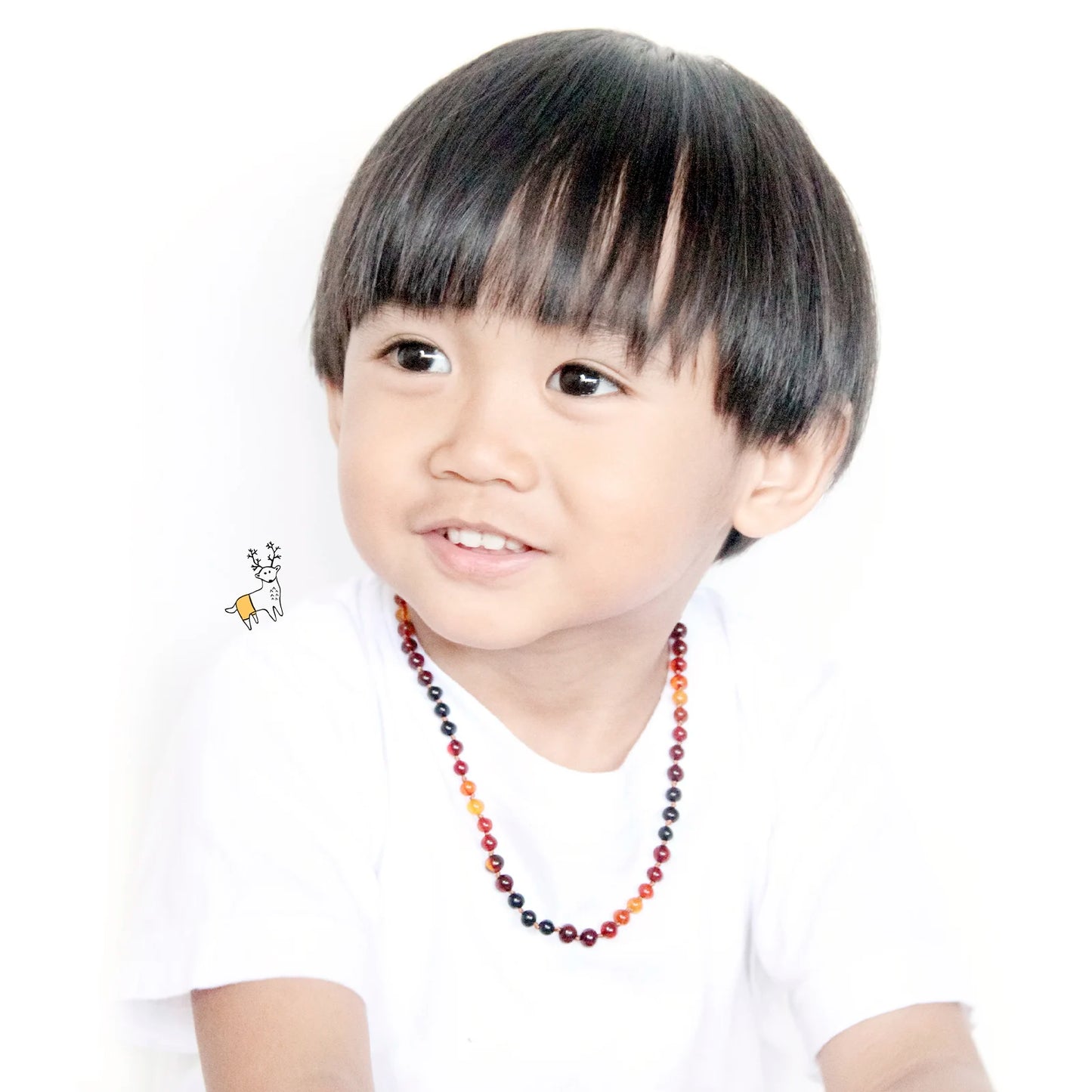 KALUNG AMBER JUNIOR RAINBOW BROWN GLOSSY 38CM. 5X5MM