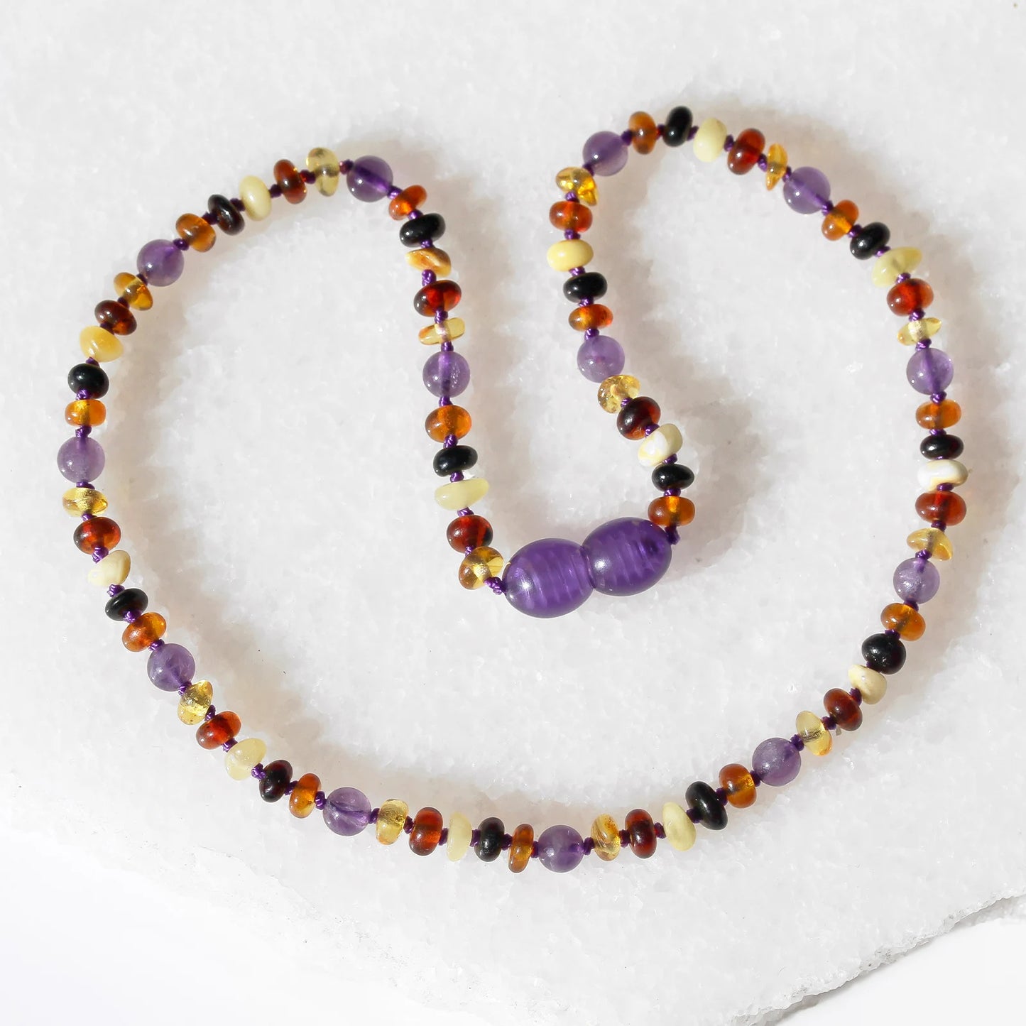 KALUNG BAYI AMBER DENGAN AMETHYST. XR42M-AM