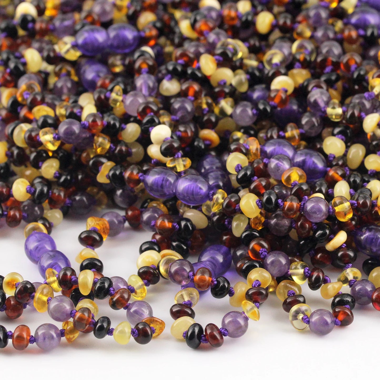 KALUNG BAYI AMBER DENGAN AMETHYST. XR53M-AM