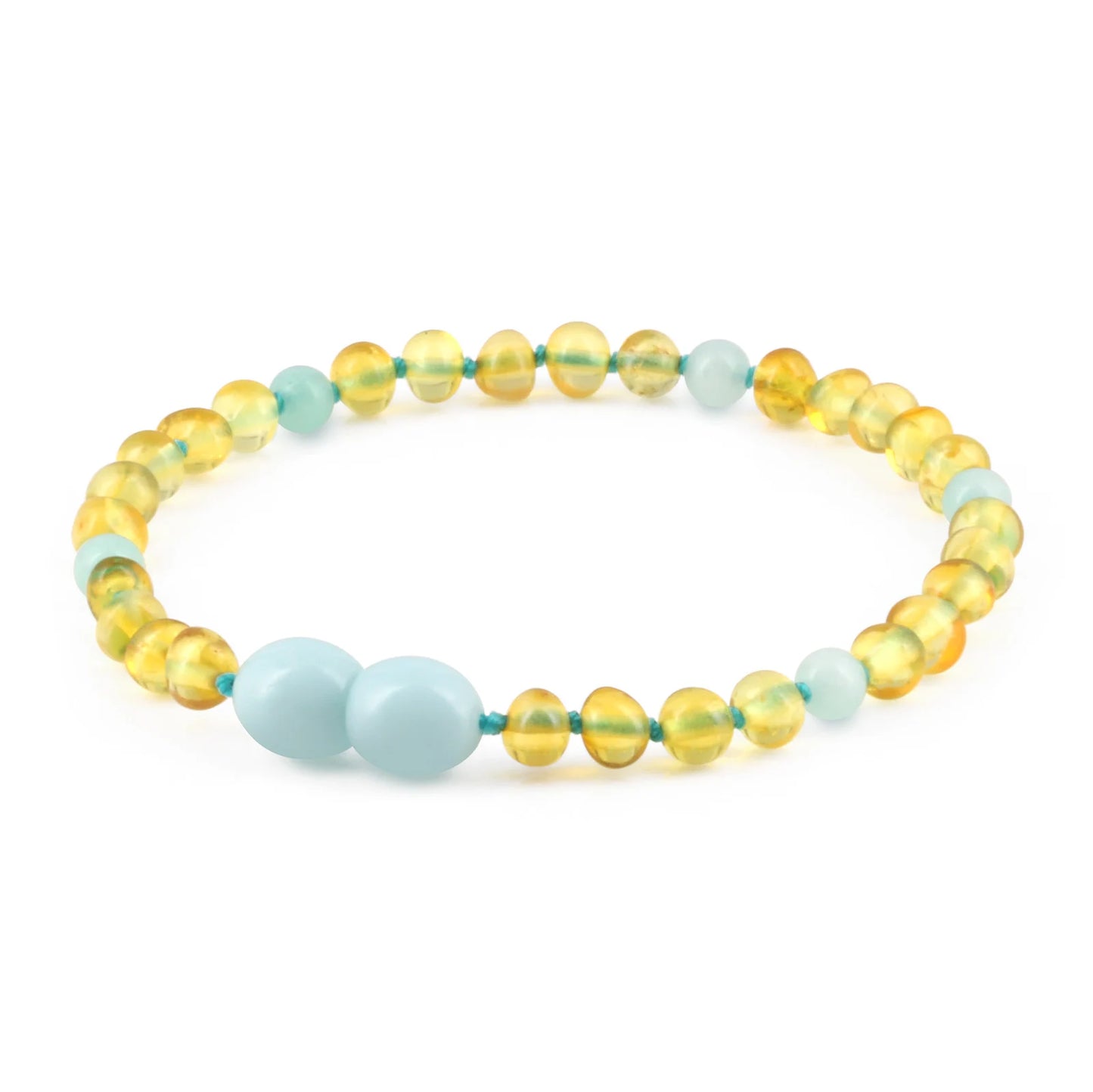 GELANG DEWASA AMBER DENGAN SKY BLUE JADE. BLE257