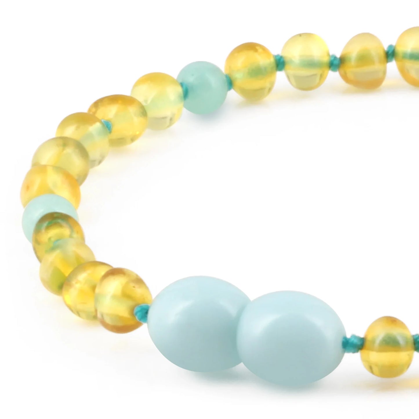GELANG DEWASA AMBER DENGAN SKY BLUE JADE. BLE257