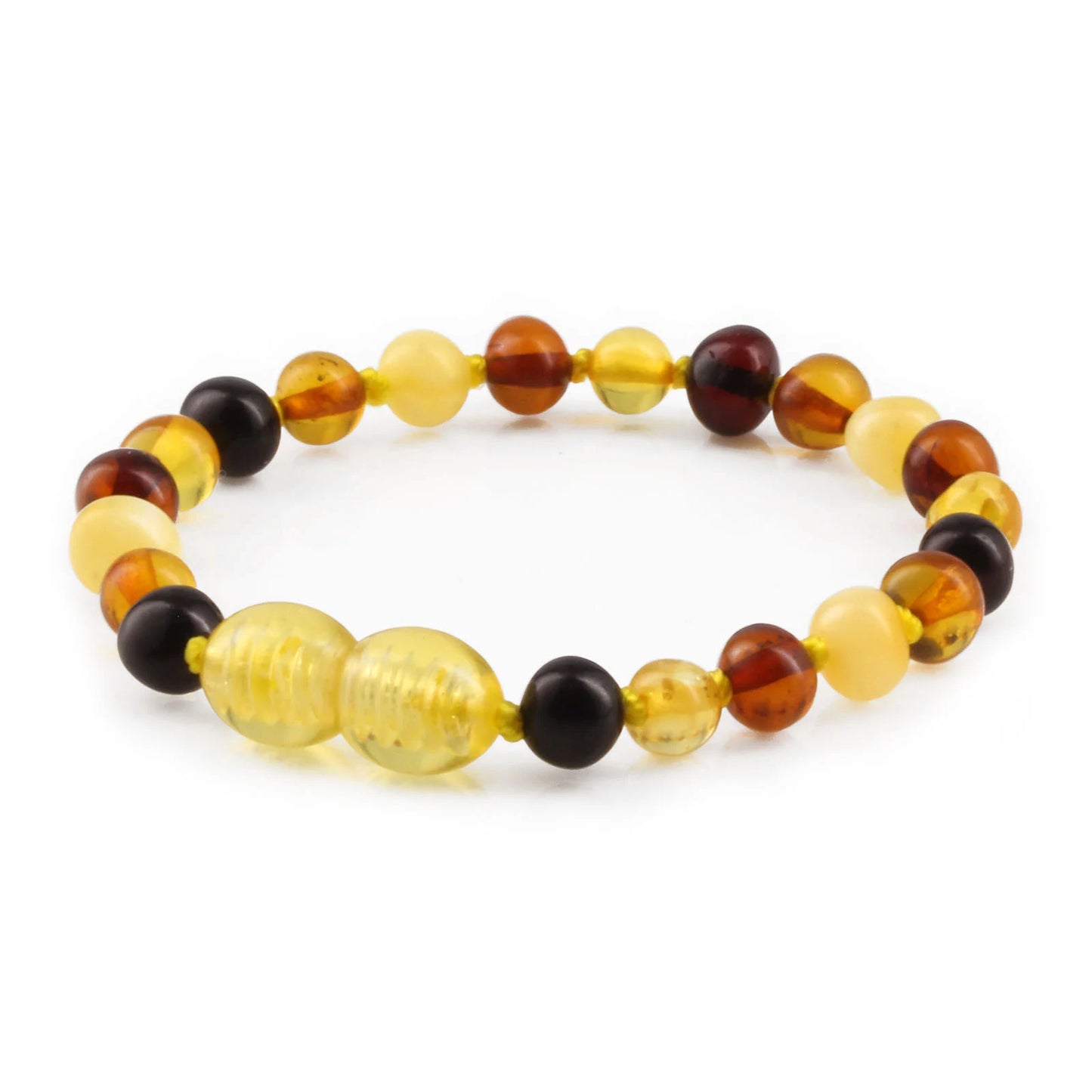 GELANG AMBER BAYI MULTICOLOUR GLOSSY 14CM. 5X4MM