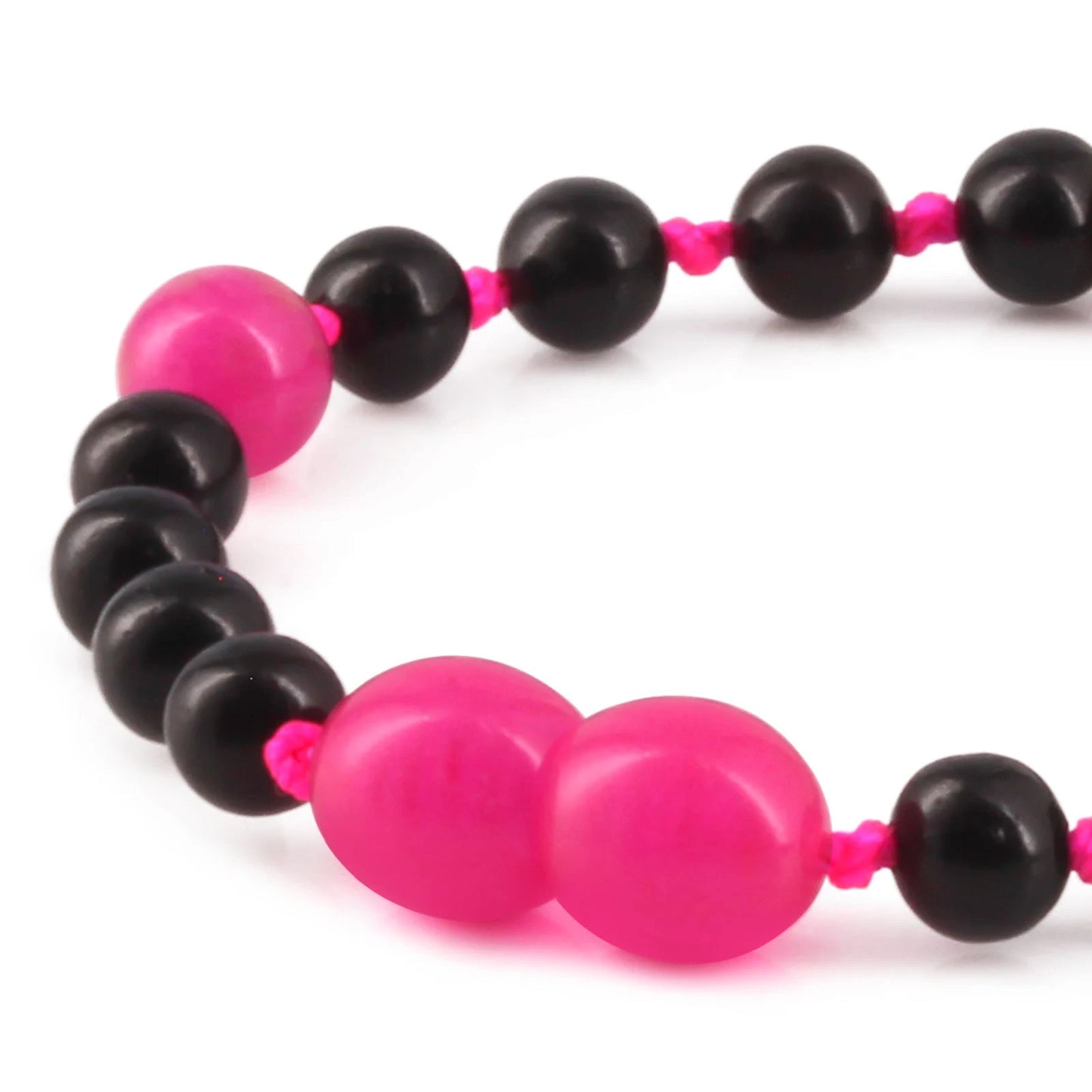 GELANG BAYI AMBER DENGAN PINK JADE. LE564