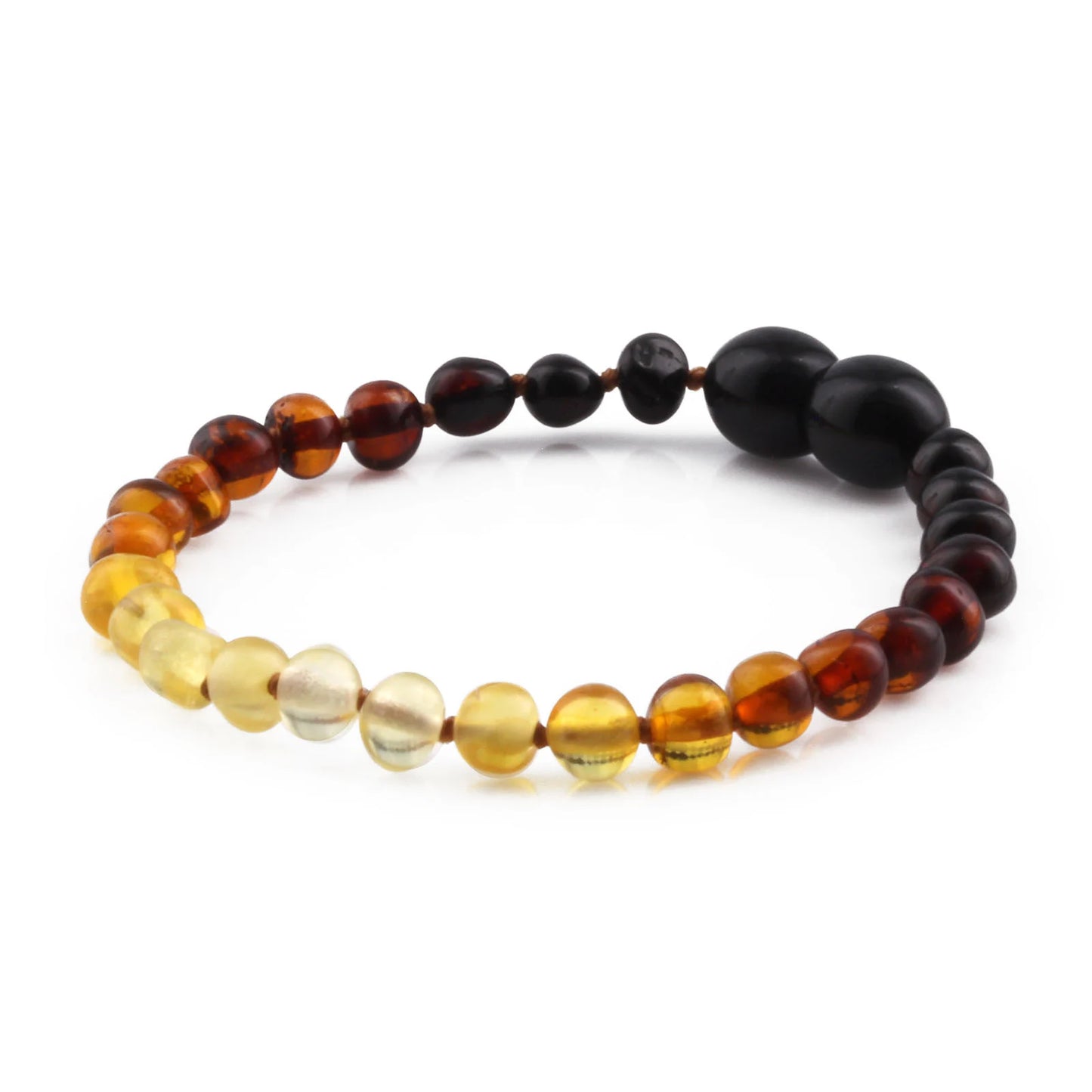 GELANG AMBER BAYI RAINBOW GLOSSY 14CM. 5X4MM