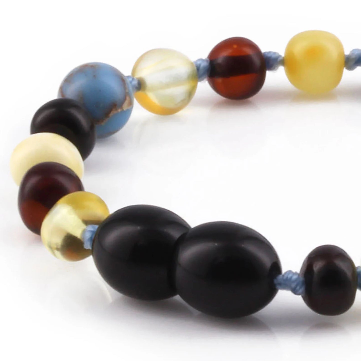 GELANG BAYI AMBER DENGAN SKY BLUE IMPERIAL JASPER. LE466
