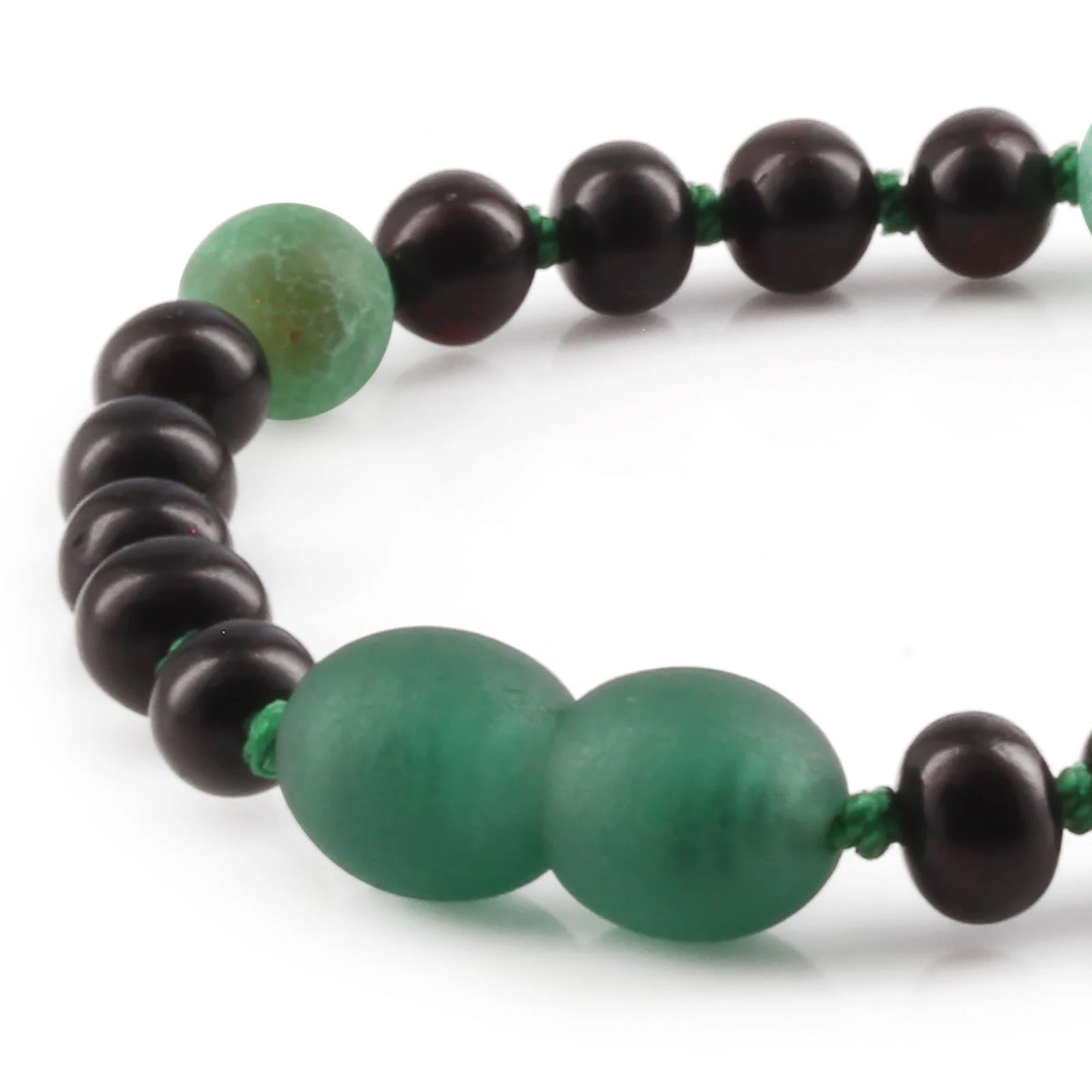 GELANG BAYI AMBER DENGAN GREEN FROST AGATE. LE550