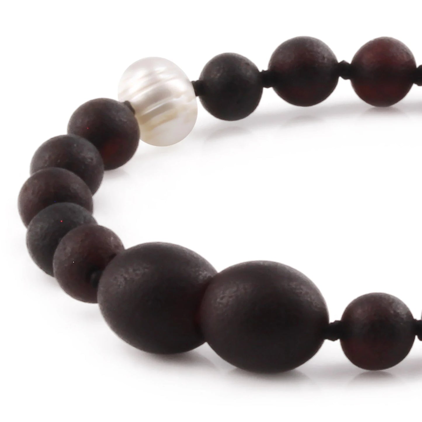 GELANG BAYI AMBER DENGAN WHITE PEARL. LE482-B