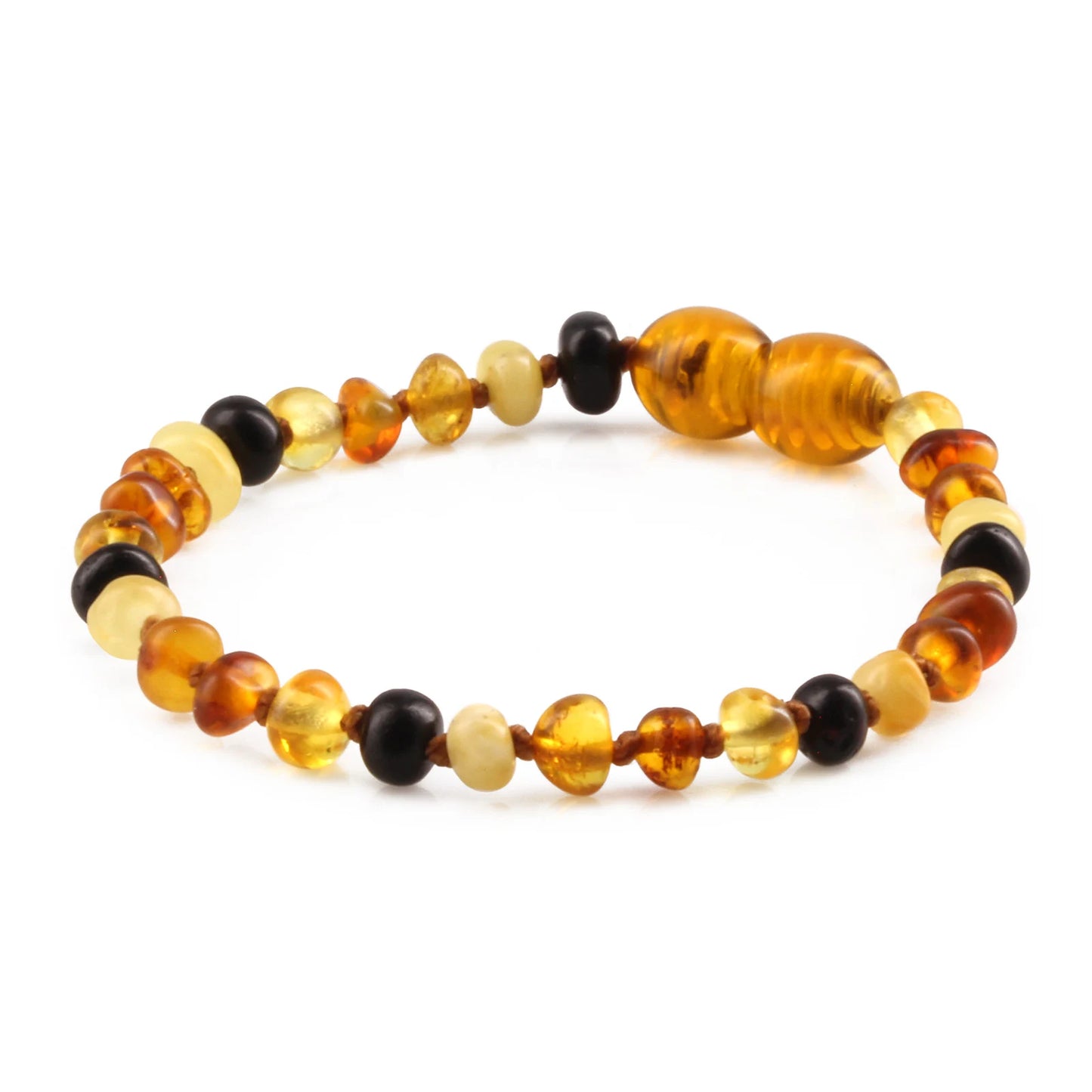 GELANG AMBER BAYI MULTICOLOUR GLOSSY 14CM. 4X3MM
