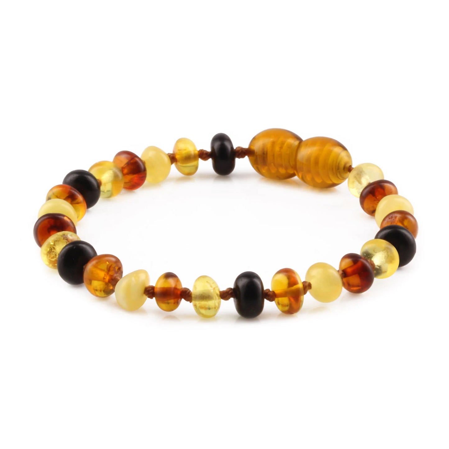 GELANG AMBER BAYI MULTICOLOUR GLOSSY 14CM. 5X3MM
