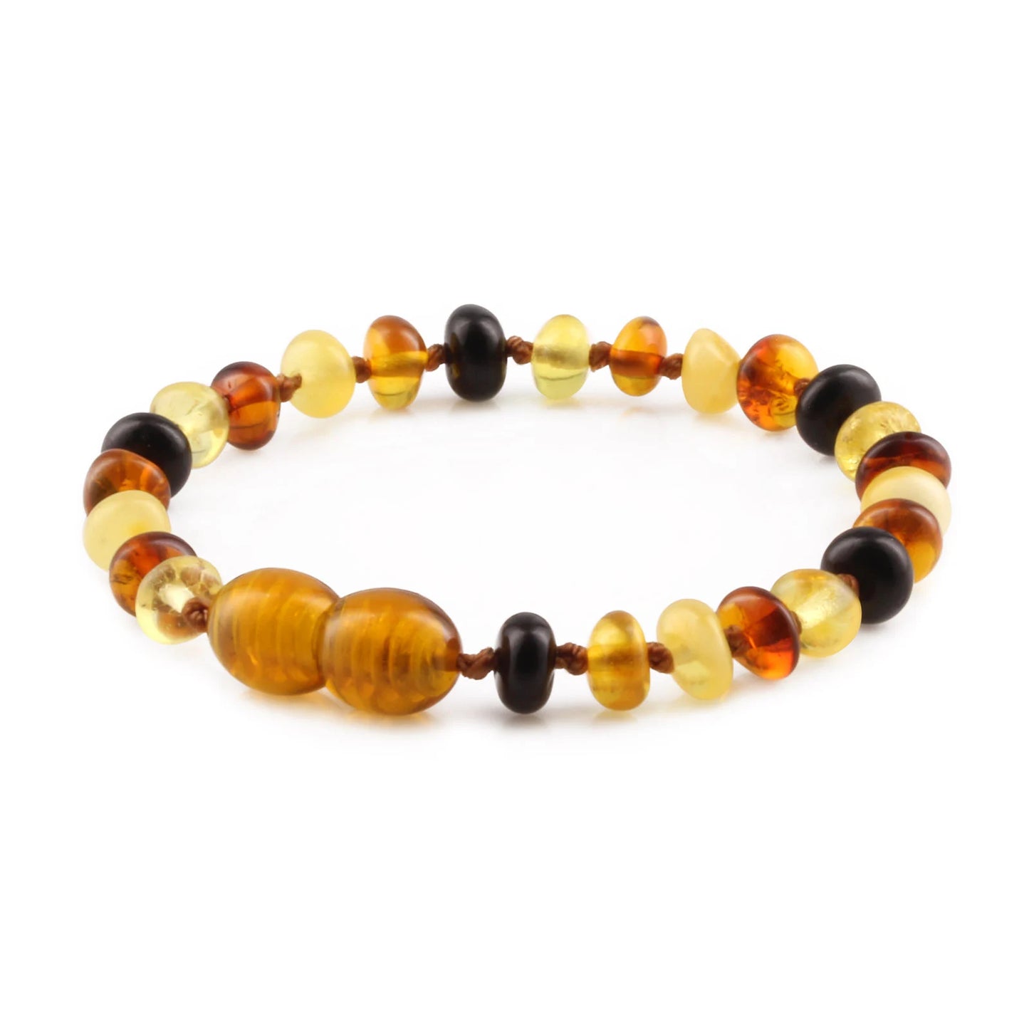 GELANG AMBER BAYI MULTICOLOUR GLOSSY 14CM. 5X3MM