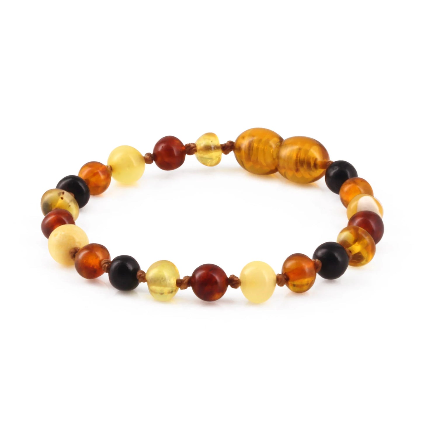 GELANG AMBER BAYI MULTICOLOUR GLOSSY 14CM. 5X4MM