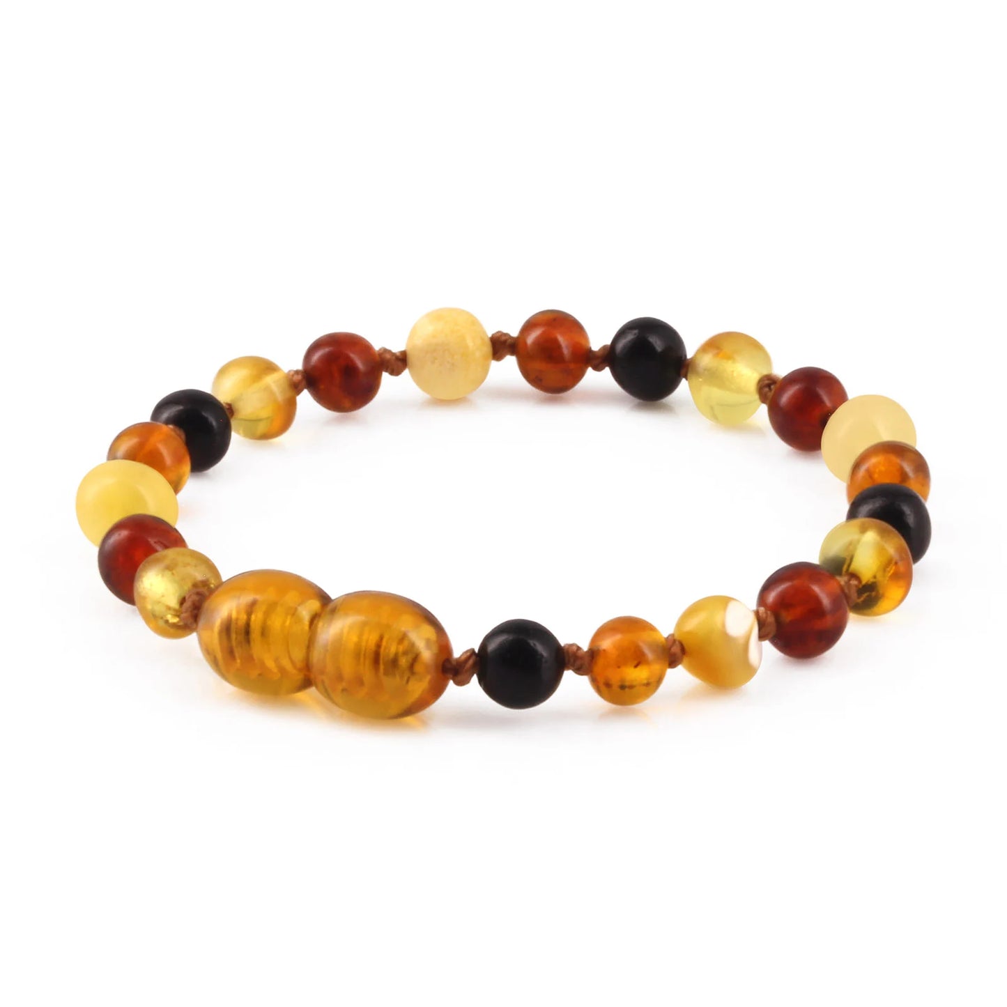 GELANG AMBER BAYI MULTICOLOUR GLOSSY 14CM. 5X4MM