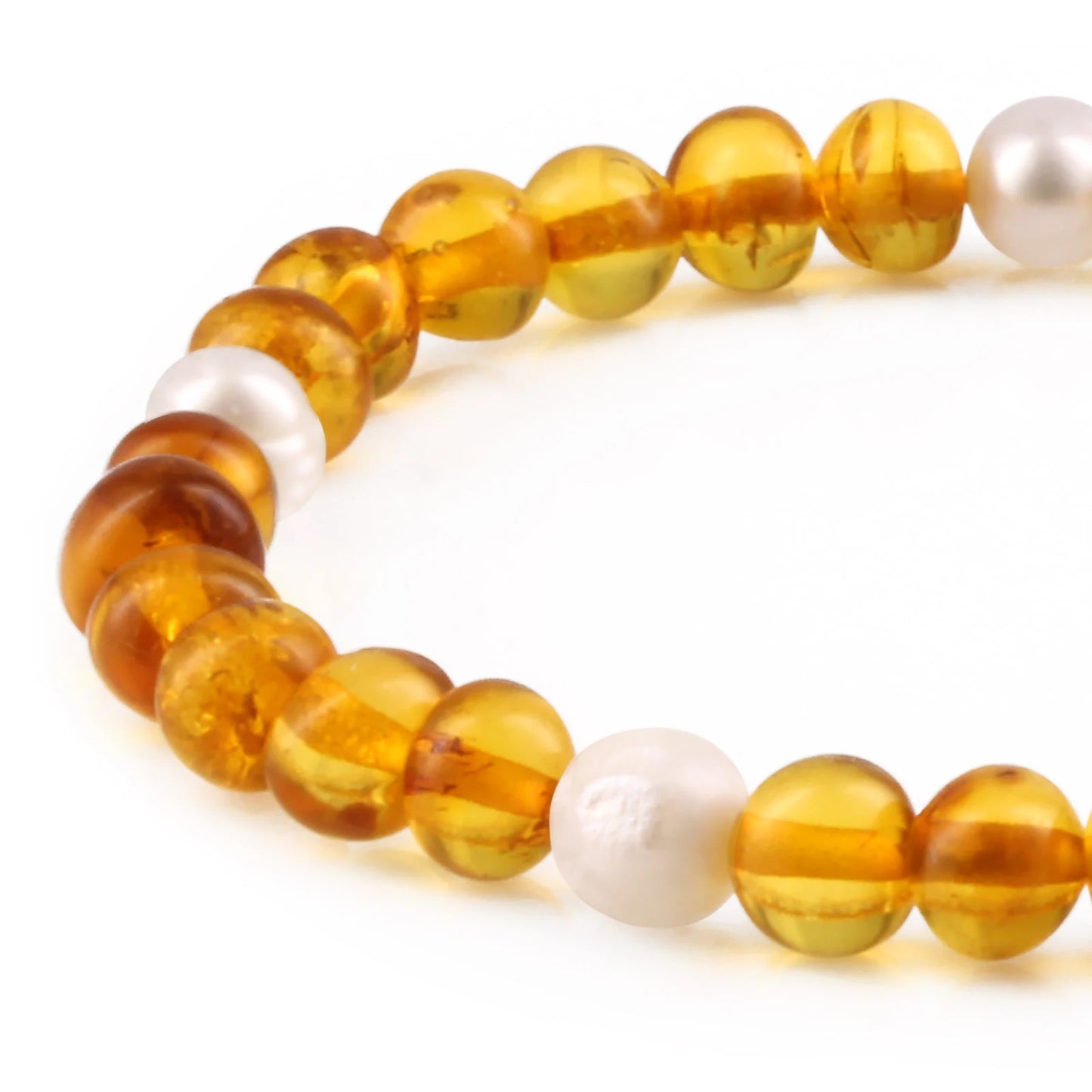 GELANG AMBER DENGAN WHITE PEARL UNTUK DEWASA. P1