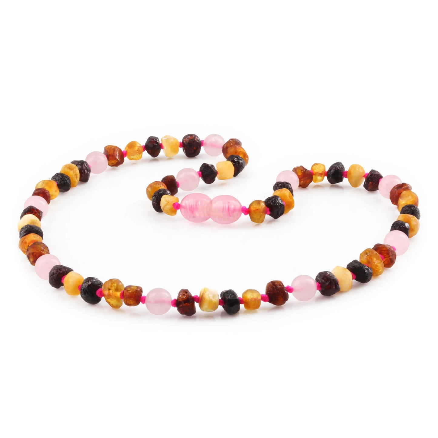 KALUNG AMBER DENGAN ROSE QUARTZ UNTUK JUNIOR. JN92