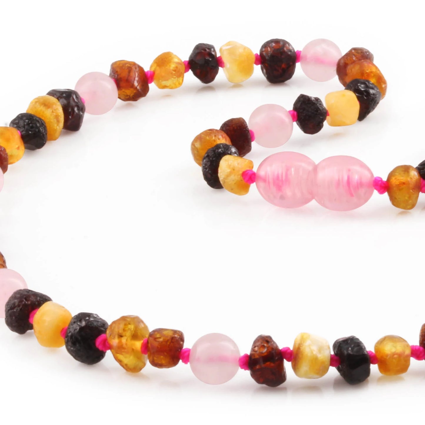 KALUNG AMBER DENGAN ROSE QUARTZ UNTUK JUNIOR. JN92