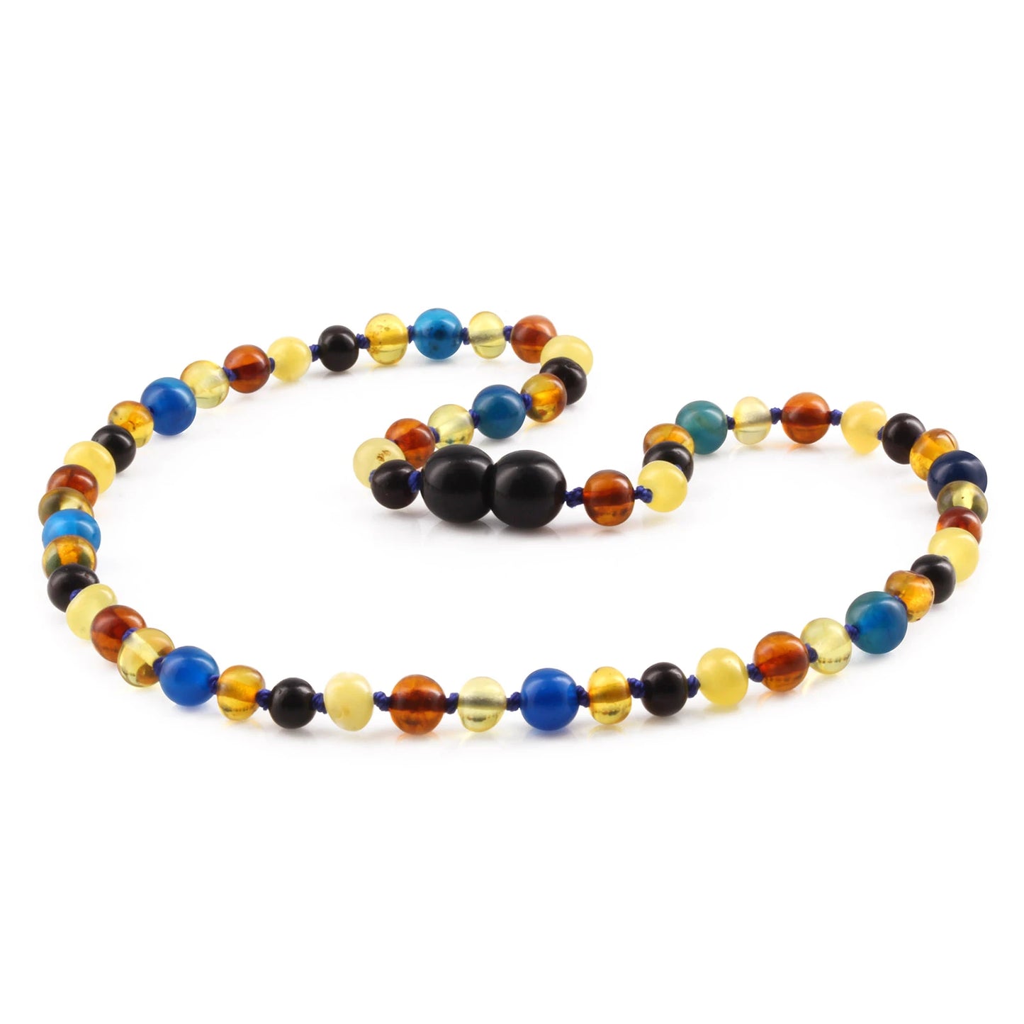 KALUNG AMBER DENGAN BLUE LACE AGATE UNTUK JUNIOR. JN94