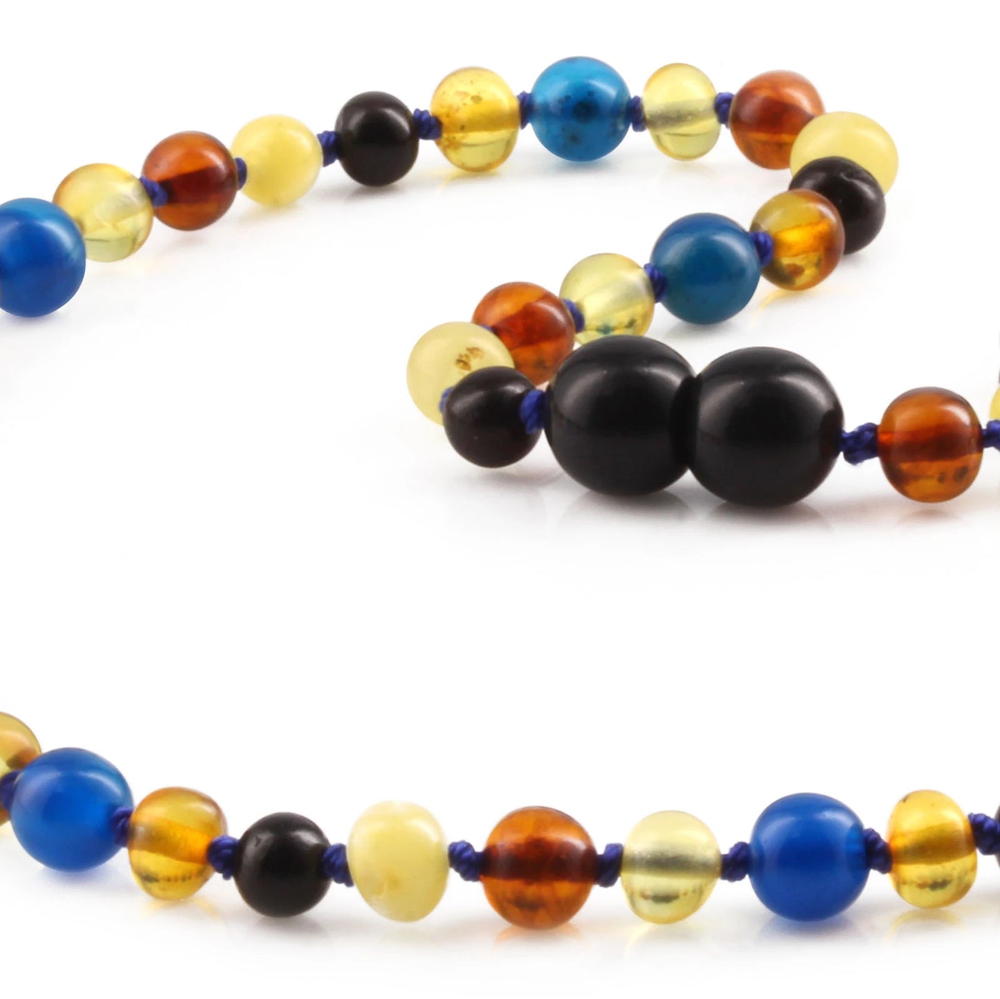KALUNG AMBER DENGAN BLUE LACE AGATE UNTUK JUNIOR. JN94