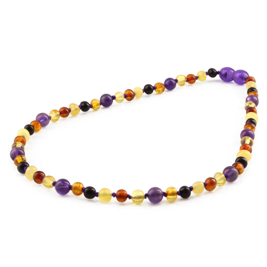 KALUNG AMBER DENGAN AMETHYST UNTUK JUNIOR. JN83-B