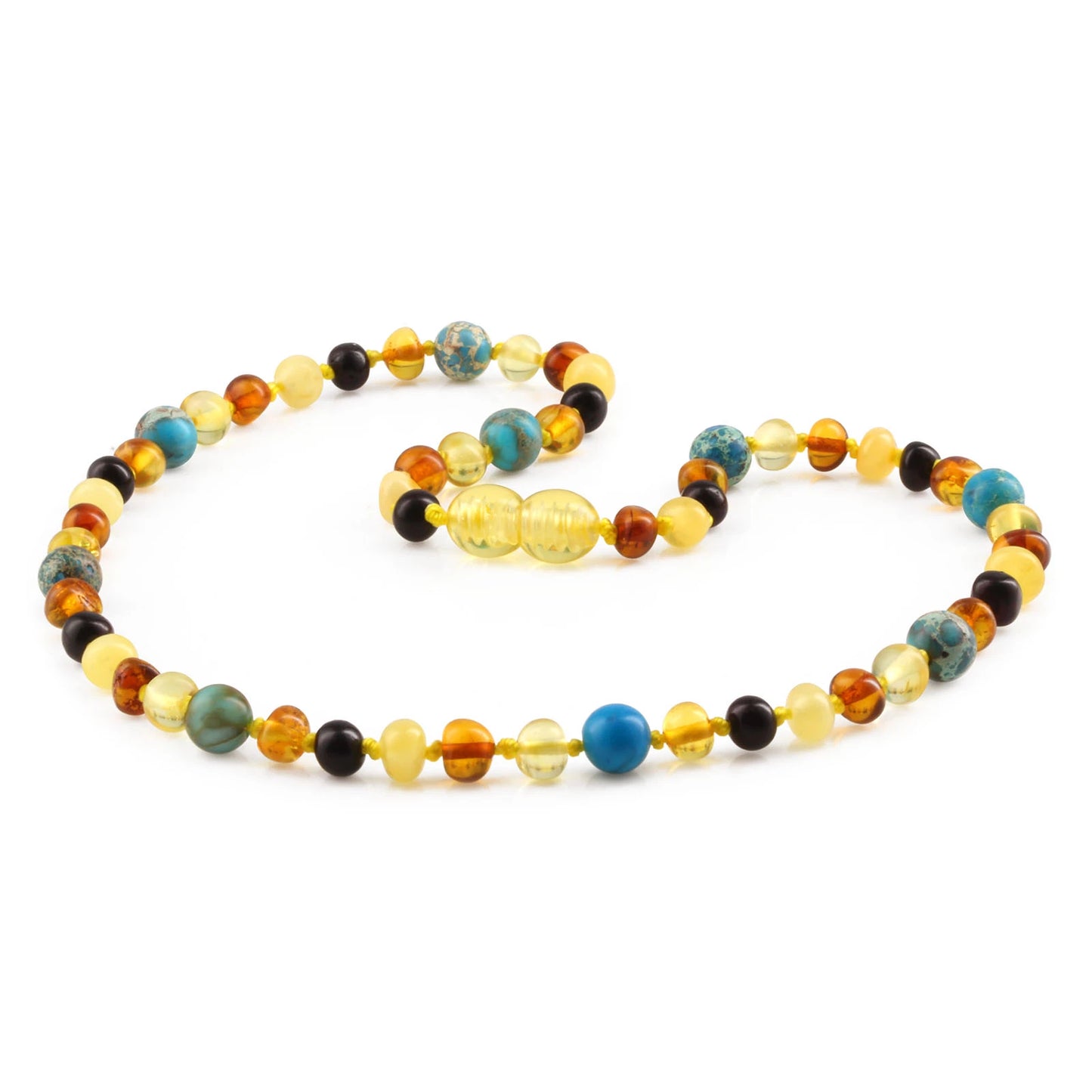 KALUNG AMBER DENGAN LAKE BLUE IMPERIAL JASPER UNTUK JUNIOR. JN96