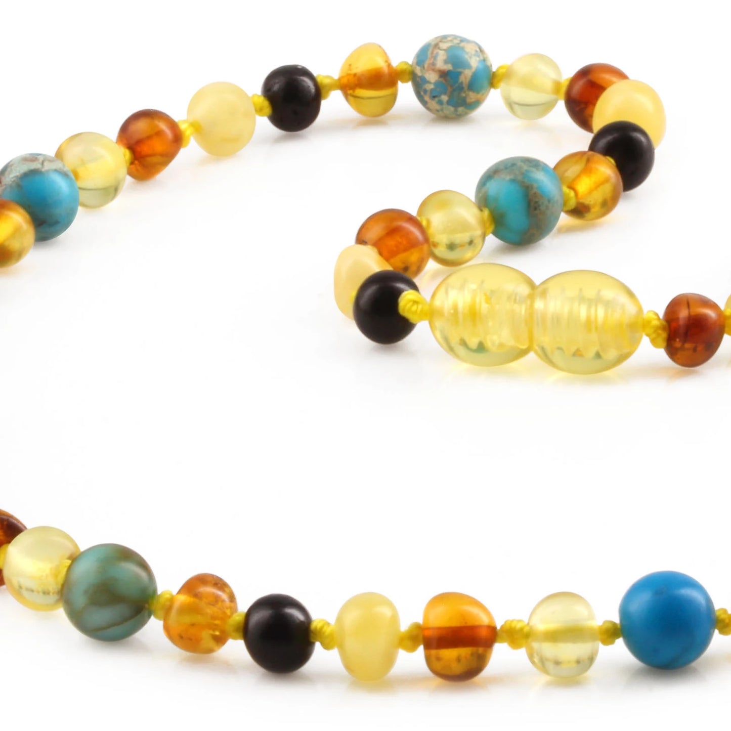 KALUNG AMBER DENGAN LAKE BLUE IMPERIAL JASPER UNTUK JUNIOR. JN96