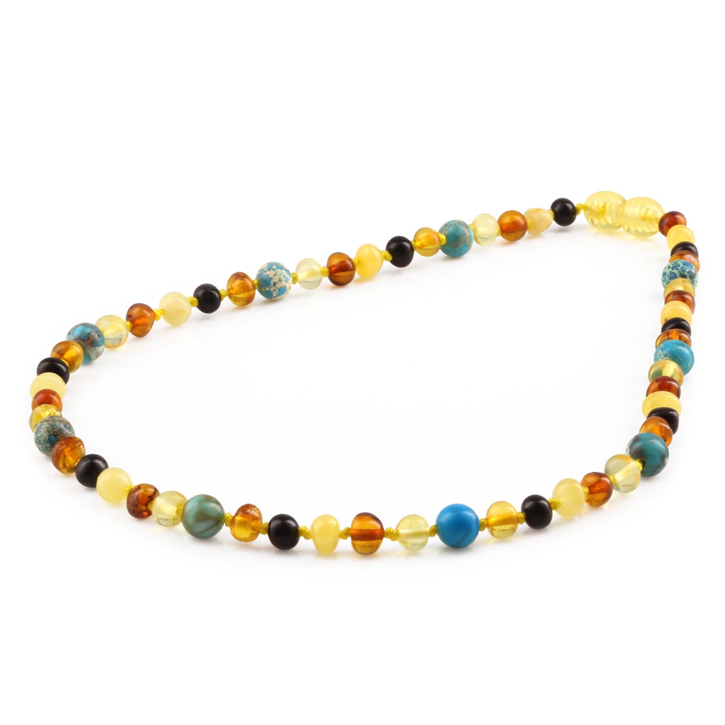KALUNG AMBER DENGAN LAKE BLUE IMPERIAL JASPER UNTUK JUNIOR. JN96