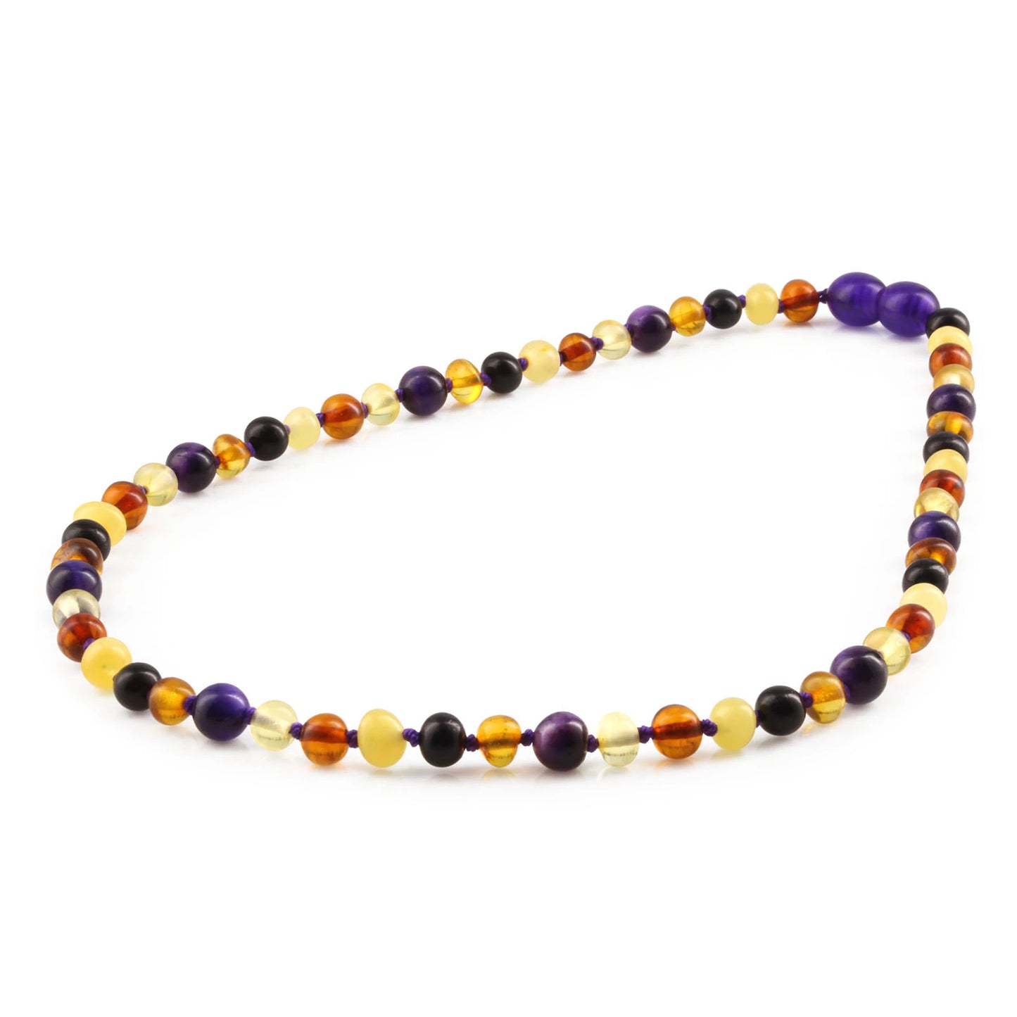 KALUNG AMBER DENGAN AMETHYST & ROSE QUARTZ UNTUK JUNIOR. JN110